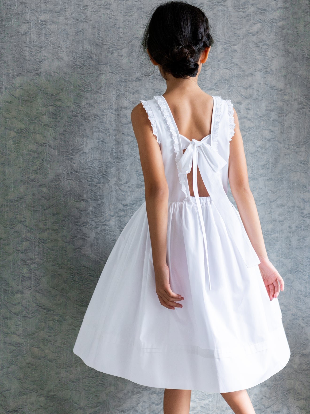 Bonnie dress - arabesque procession CYRILLUS White