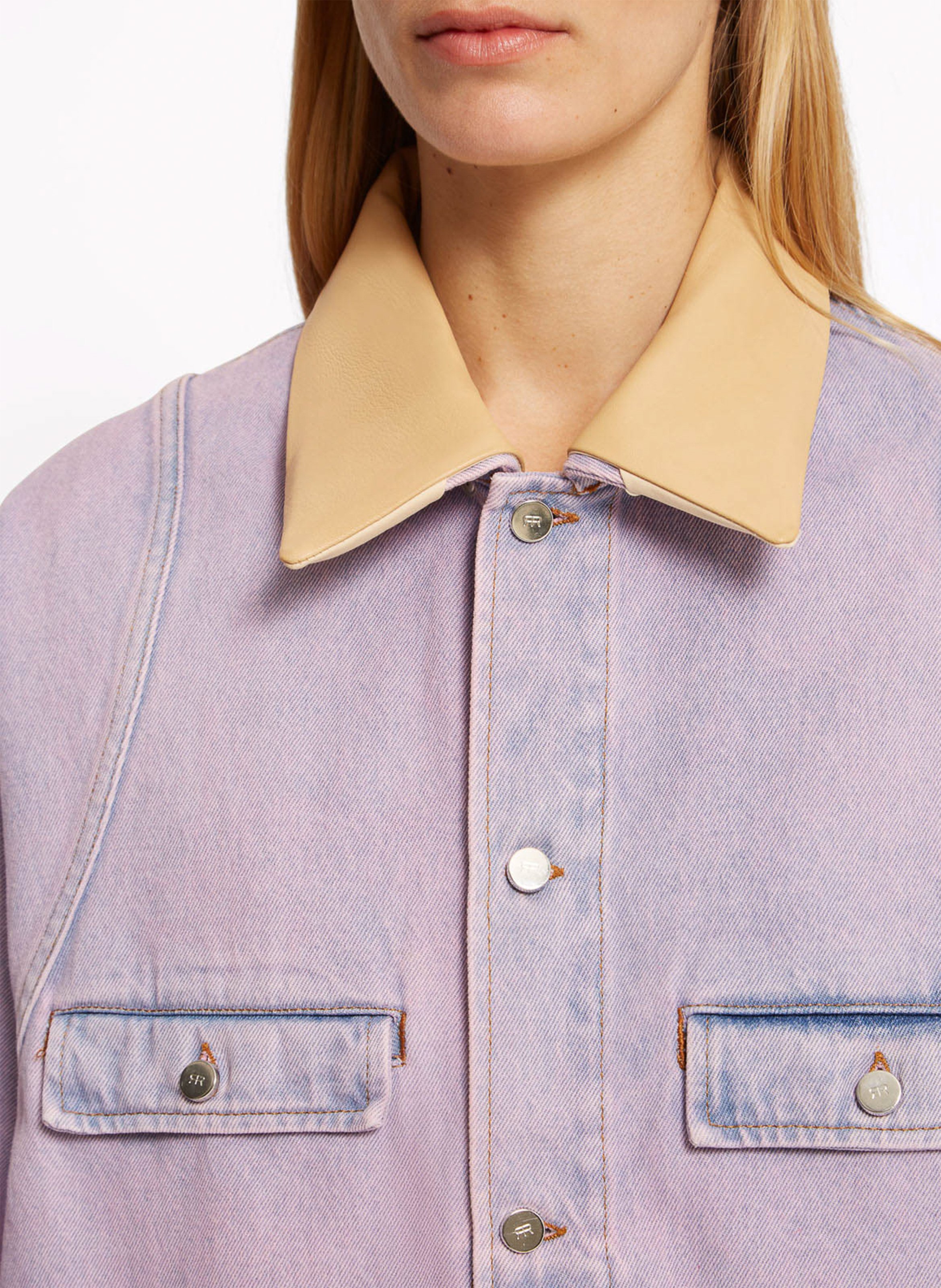 Veste en denim col classique ROSEANNA Rose