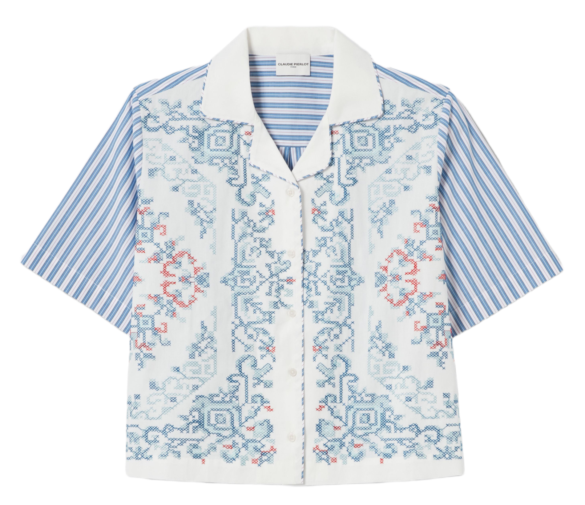 Kurzes bedrucktes Hemd mit Knöpfen CLAUDIE PIERLOT Mehrfarbig