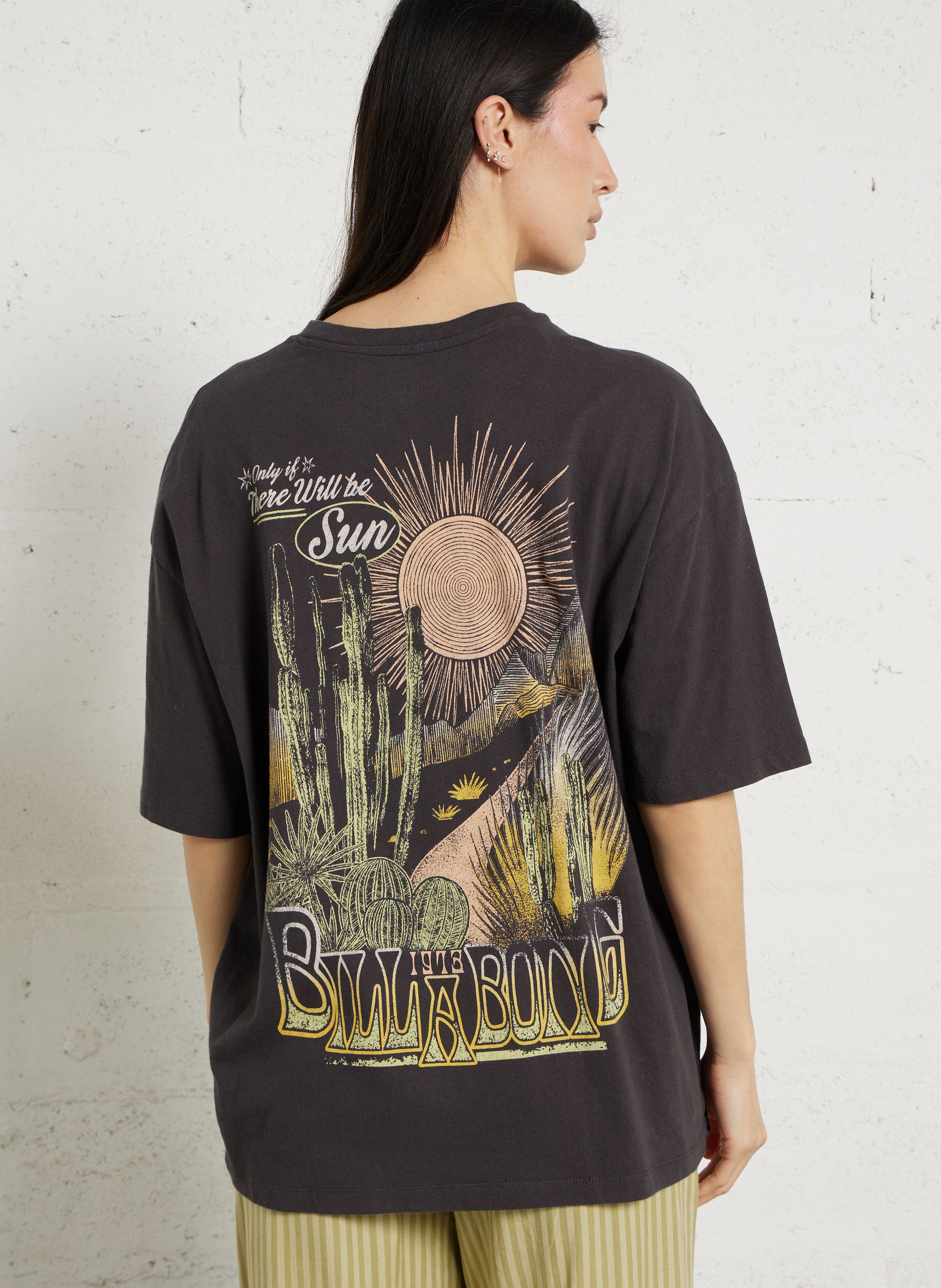 Oversize T-Shirt aus bedruckter Baumwolle BILLABONG Schwarz