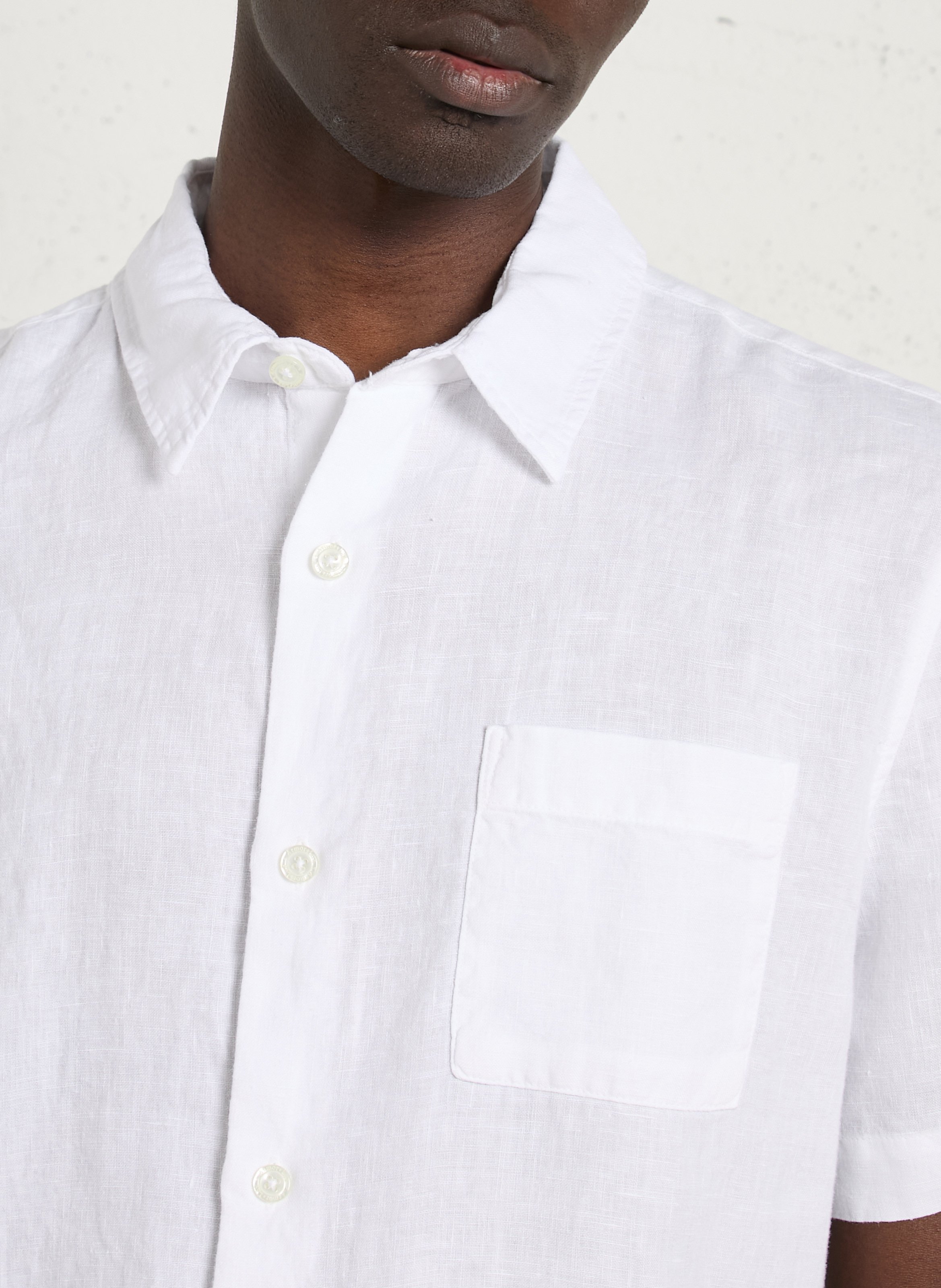 Chemise coupe confort col classique en lin ARMOR LUX Blanc