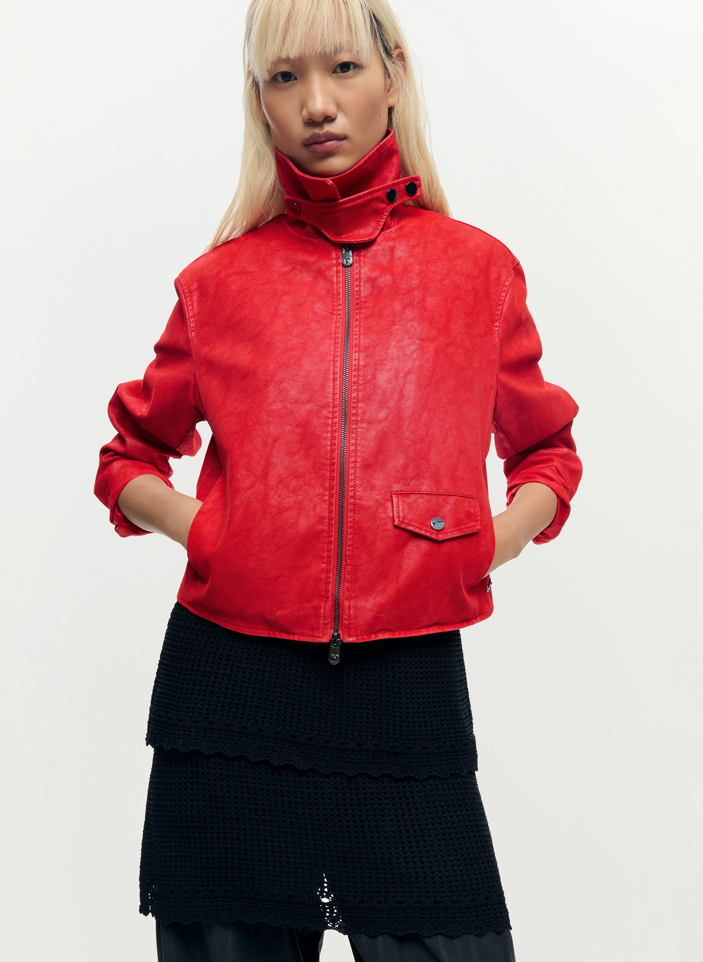 Veste col montant  DESIGUAL Rouge