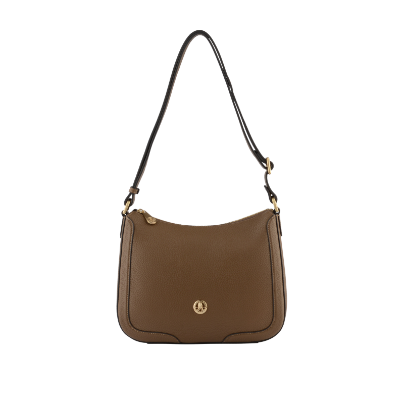 Crossbody bag in cowhide leather IMAGE Taupe