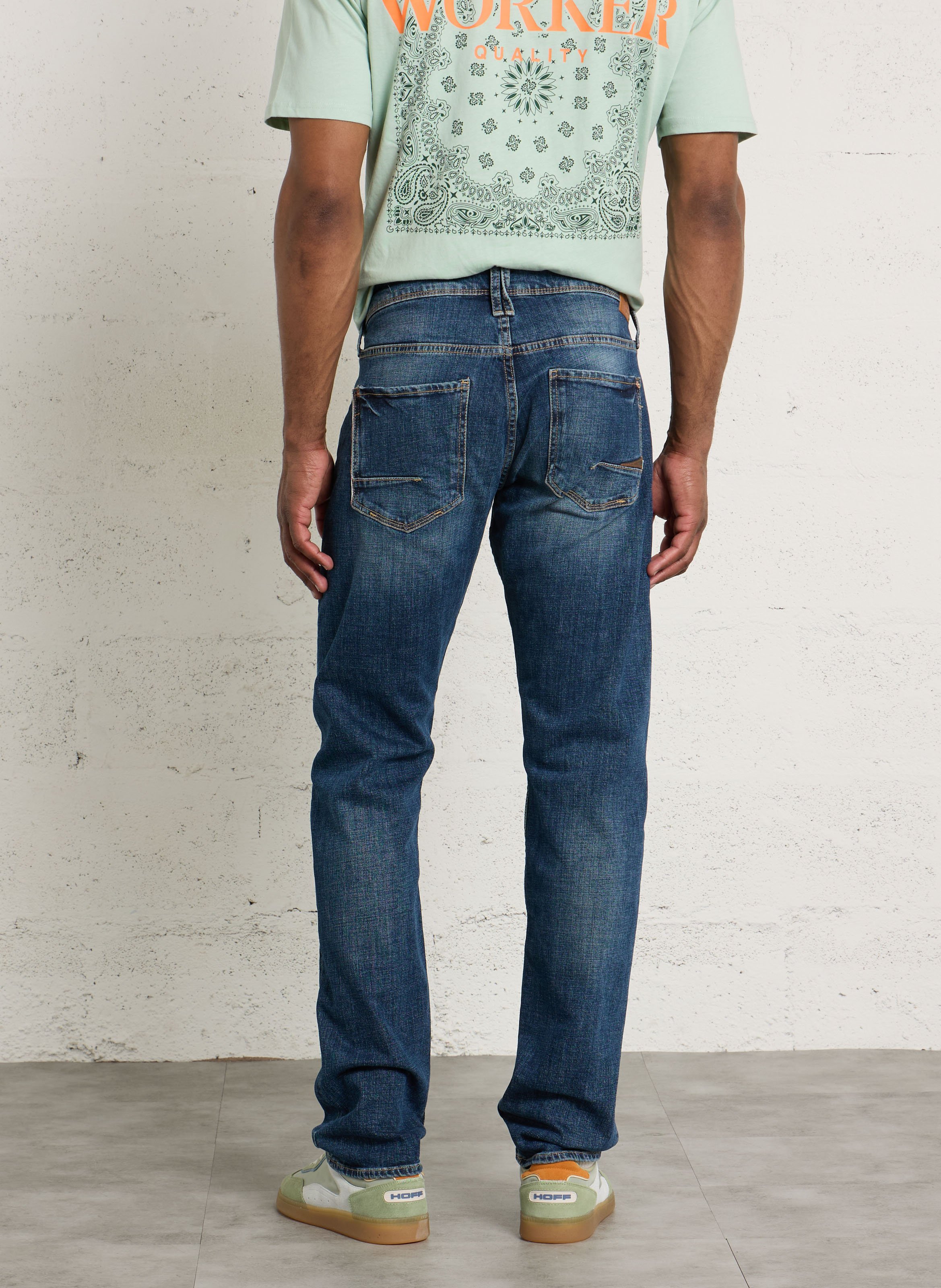 Gerade geschnittene Jeans aus Baumwoll-Mix LE TEMPS DES CERISES Blau