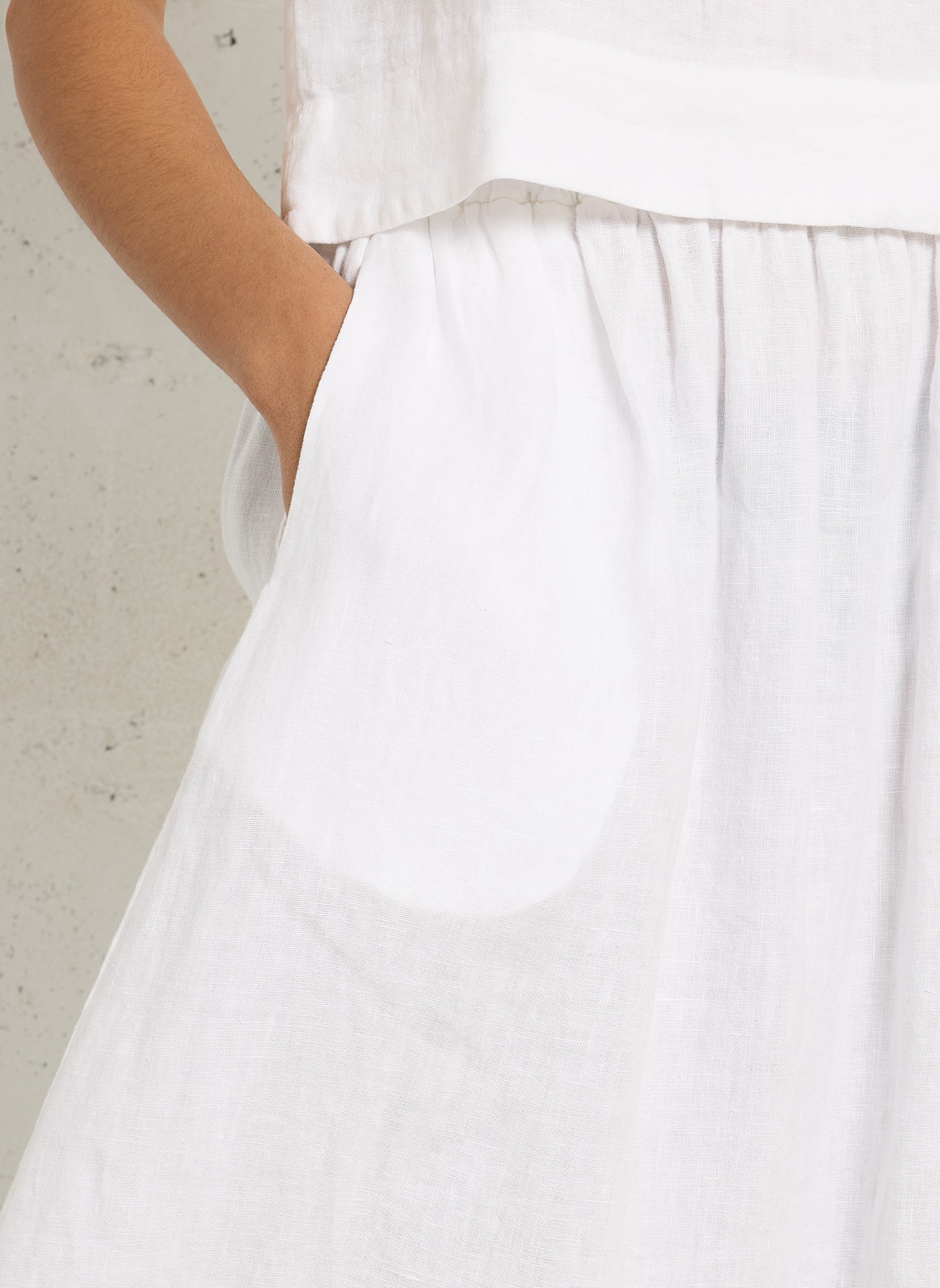 Jupe longue en lin THE NEW SOCIETY Blanc