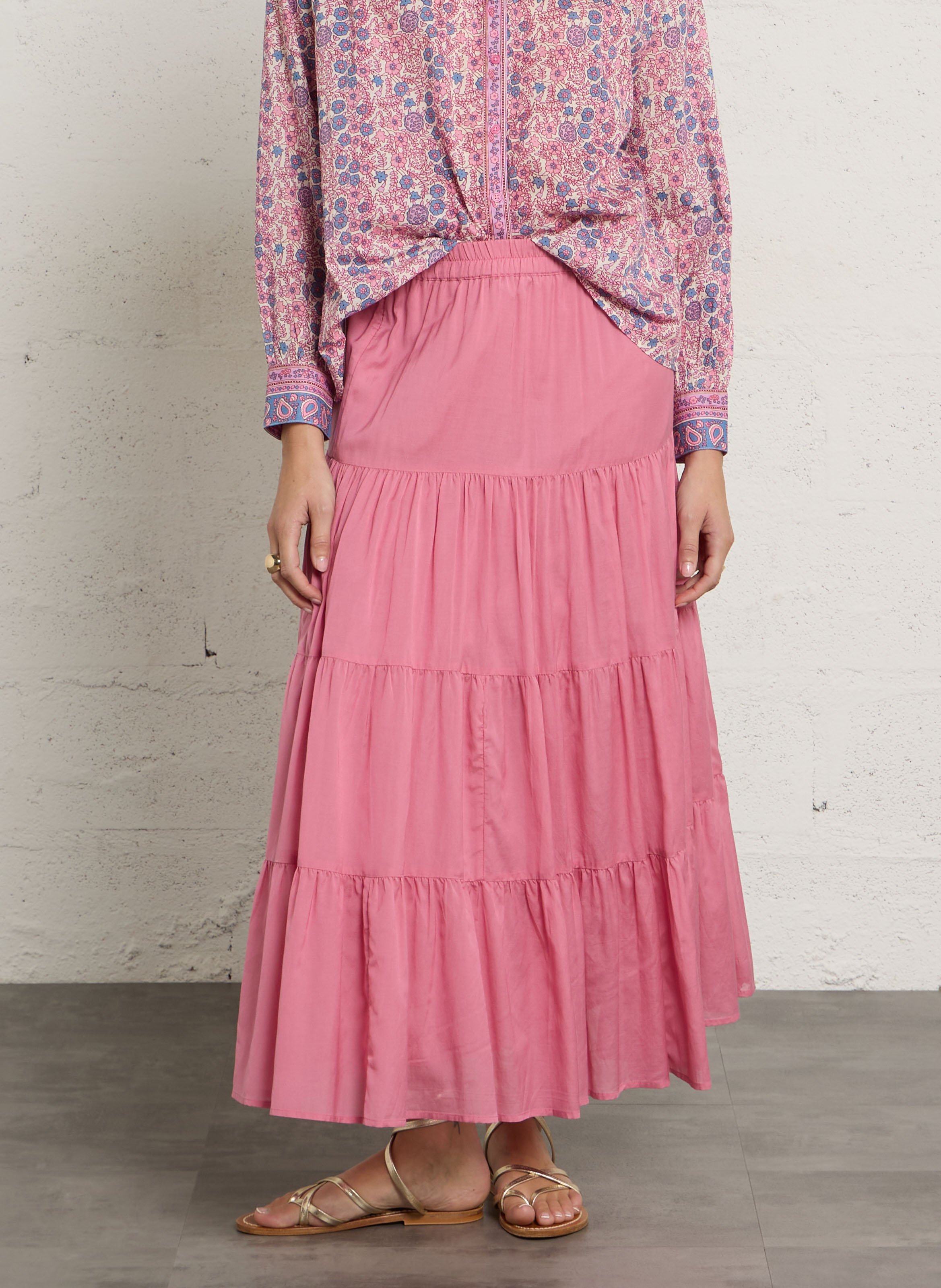 Ausgestellter Maxirock PETITE MENDIGOTE Rosa