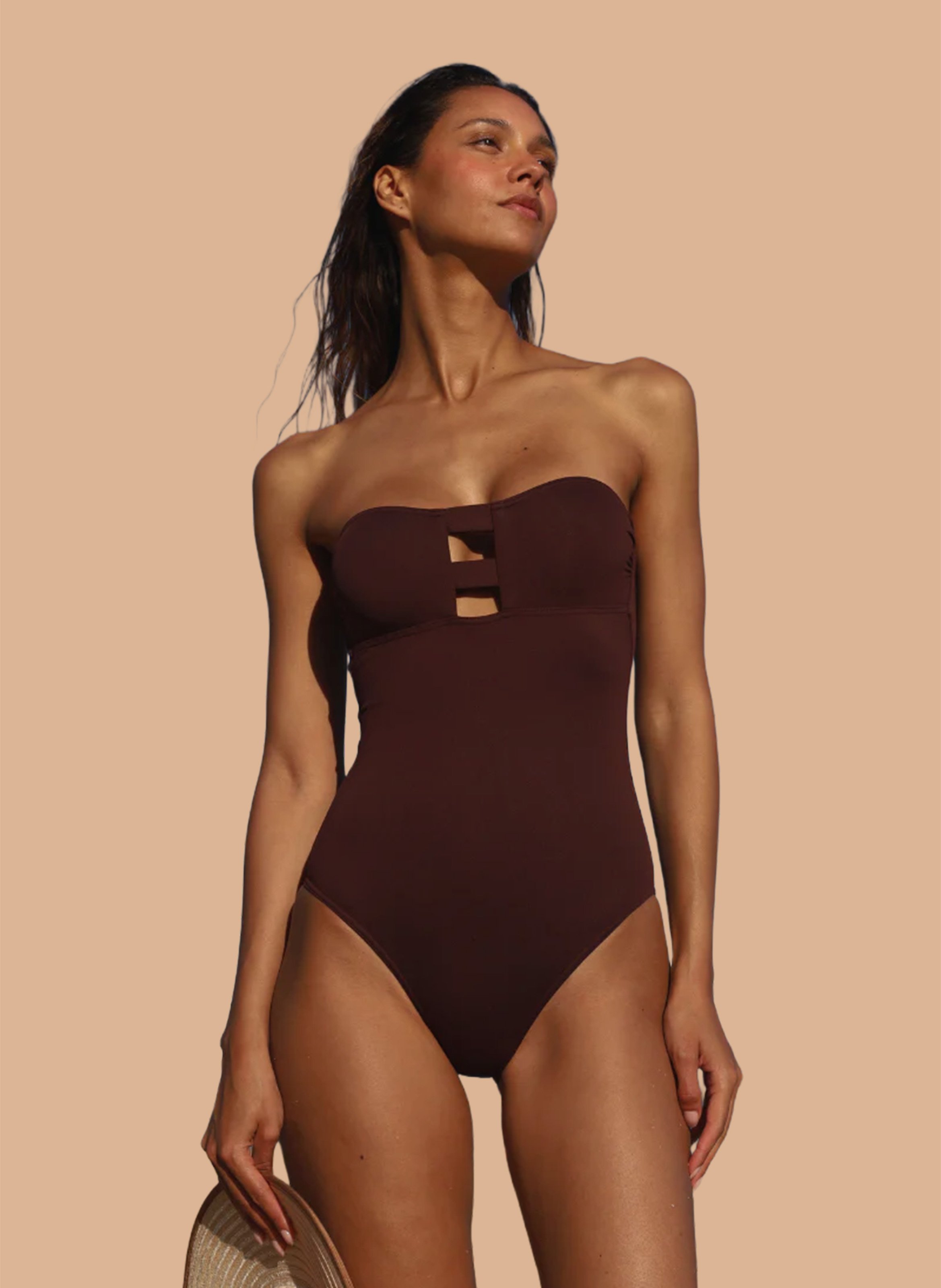 Bustier-Badeanzug ANJA PARIS Braun