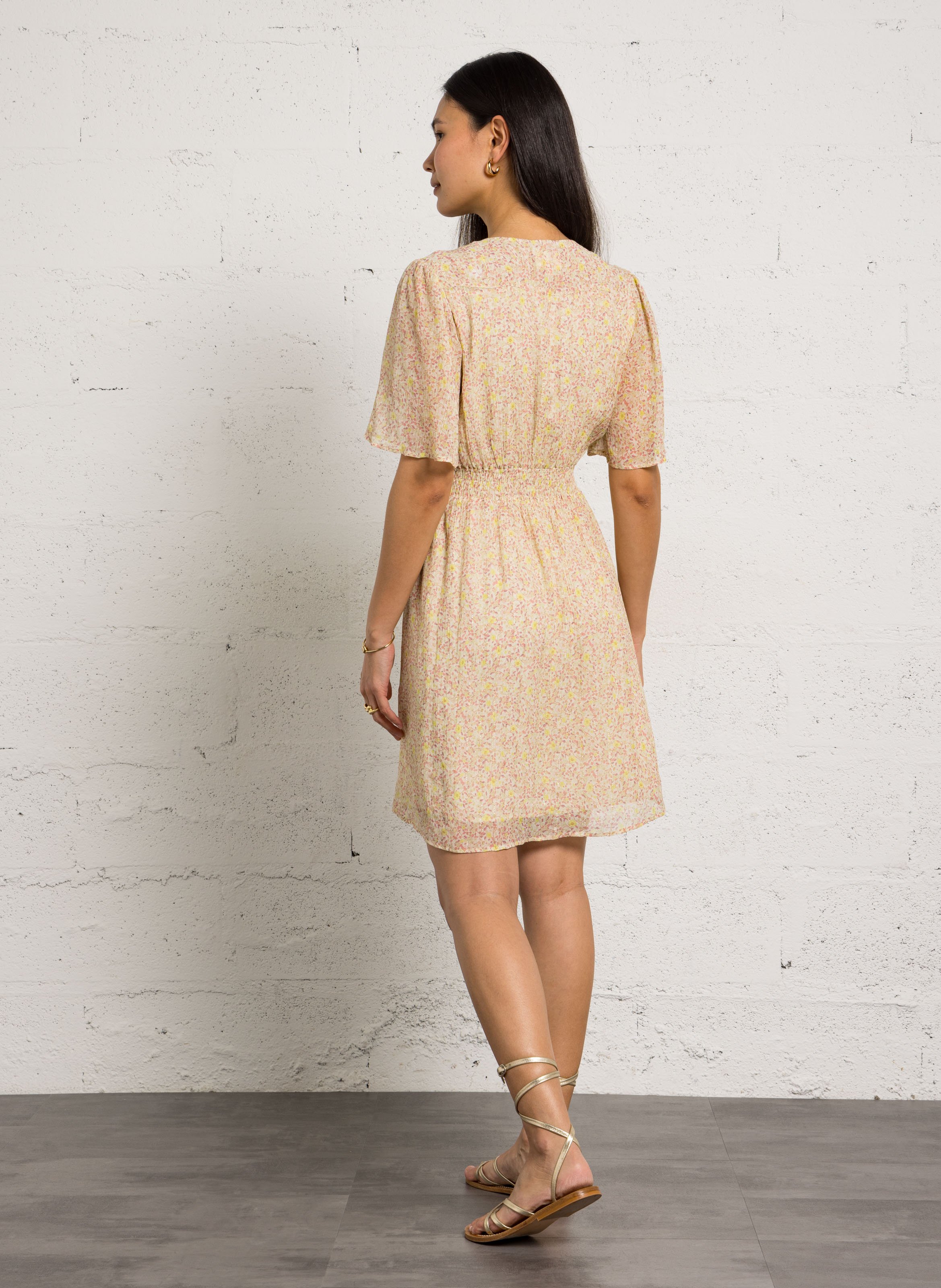 Korte jurk met kraag Geel