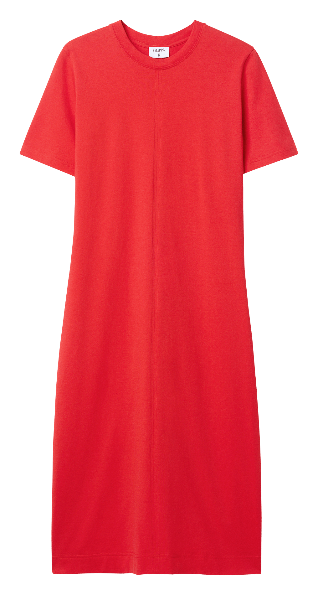 Vestido midi recto cuello redondo liso FILIPPA K Rojo