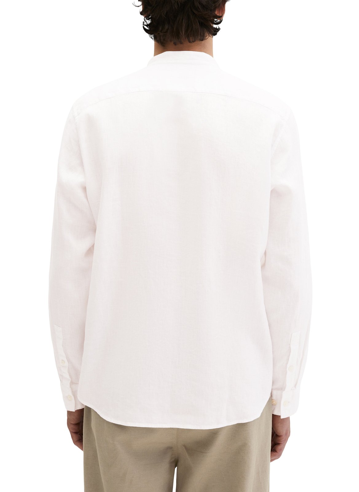 Gerade geschnittenes Leinenhemd mit Mao-Kragen MARC O'POLO Weiss