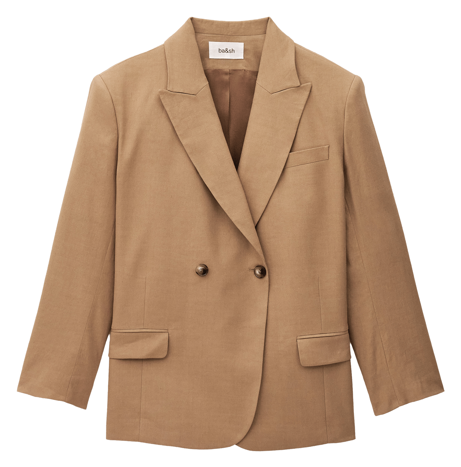 Veste col tailleur en lin mélangé BA&SH Marron