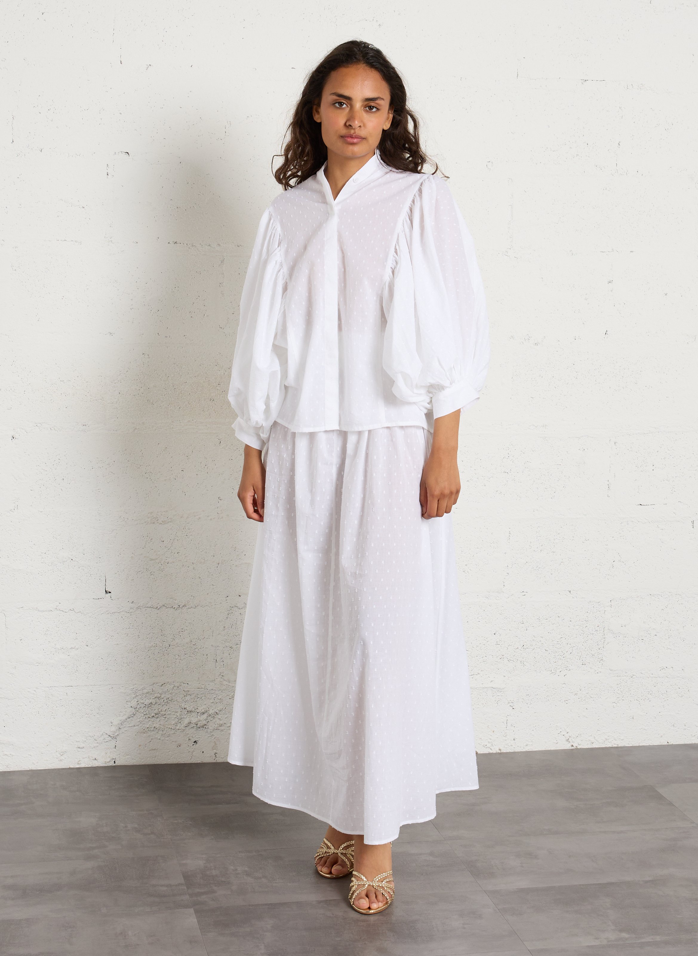 Ledersandalen mit Absatz, Metallic-Look COSMOPARIS Golden