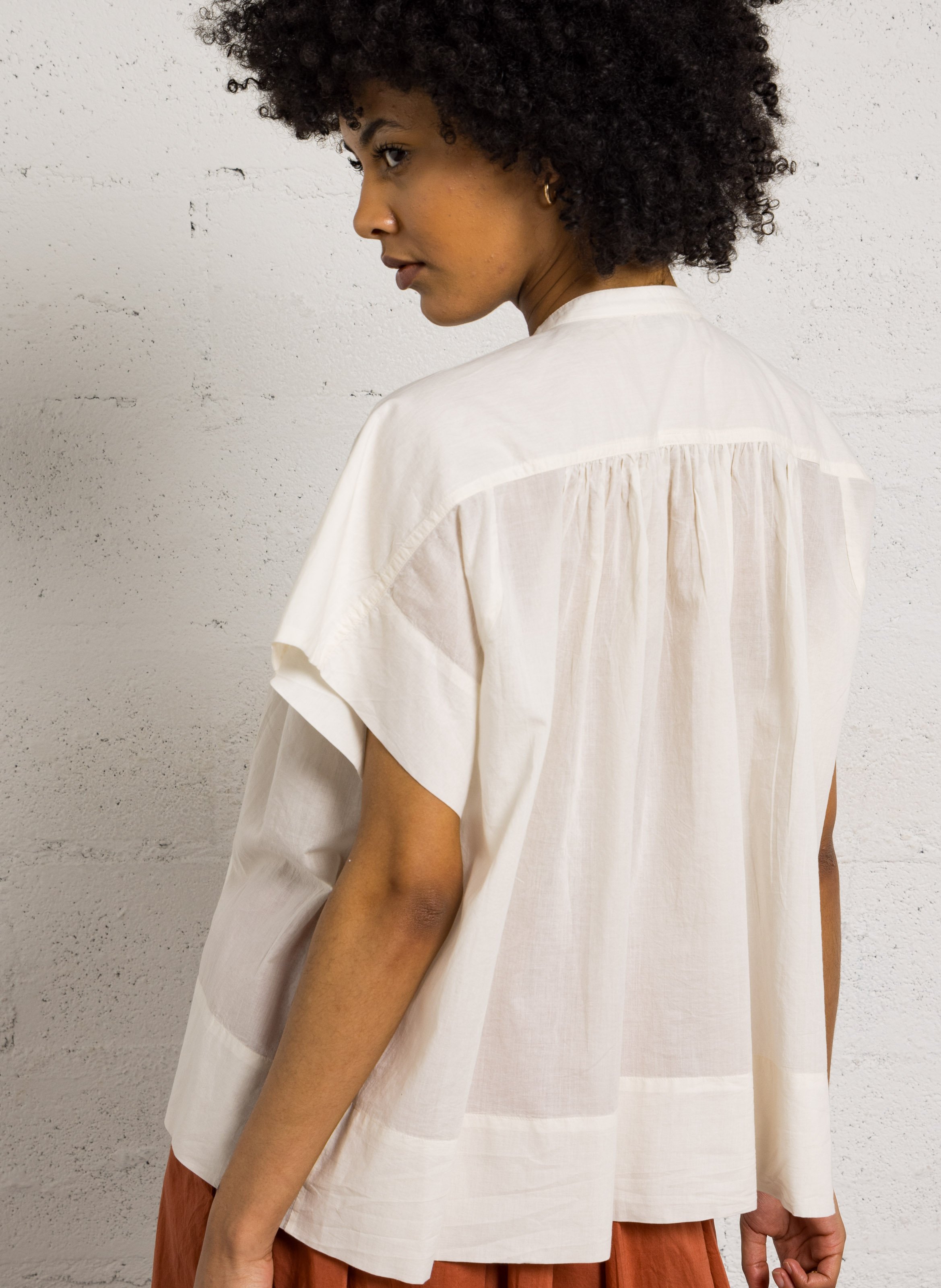 Chemise en coton col rond MOISMONT Beige