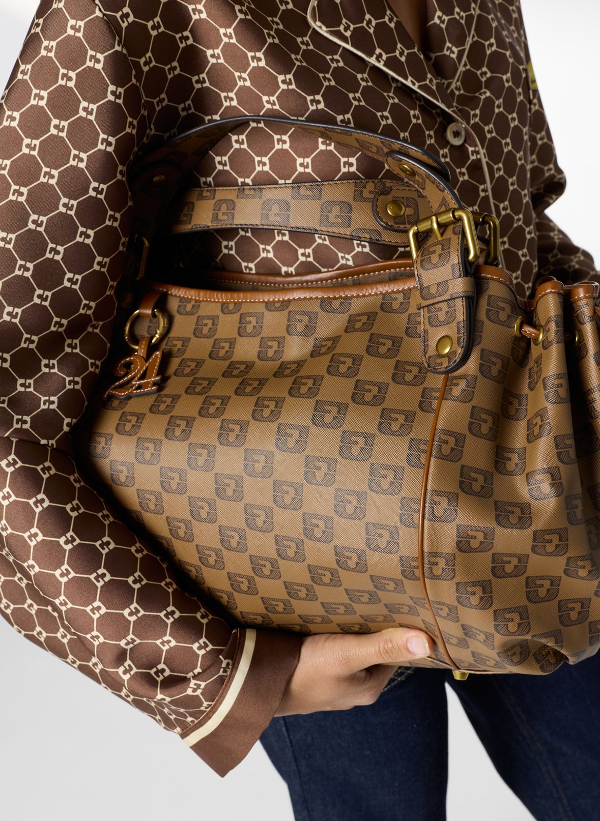 Monogram handbag GERARD DAREL Brown