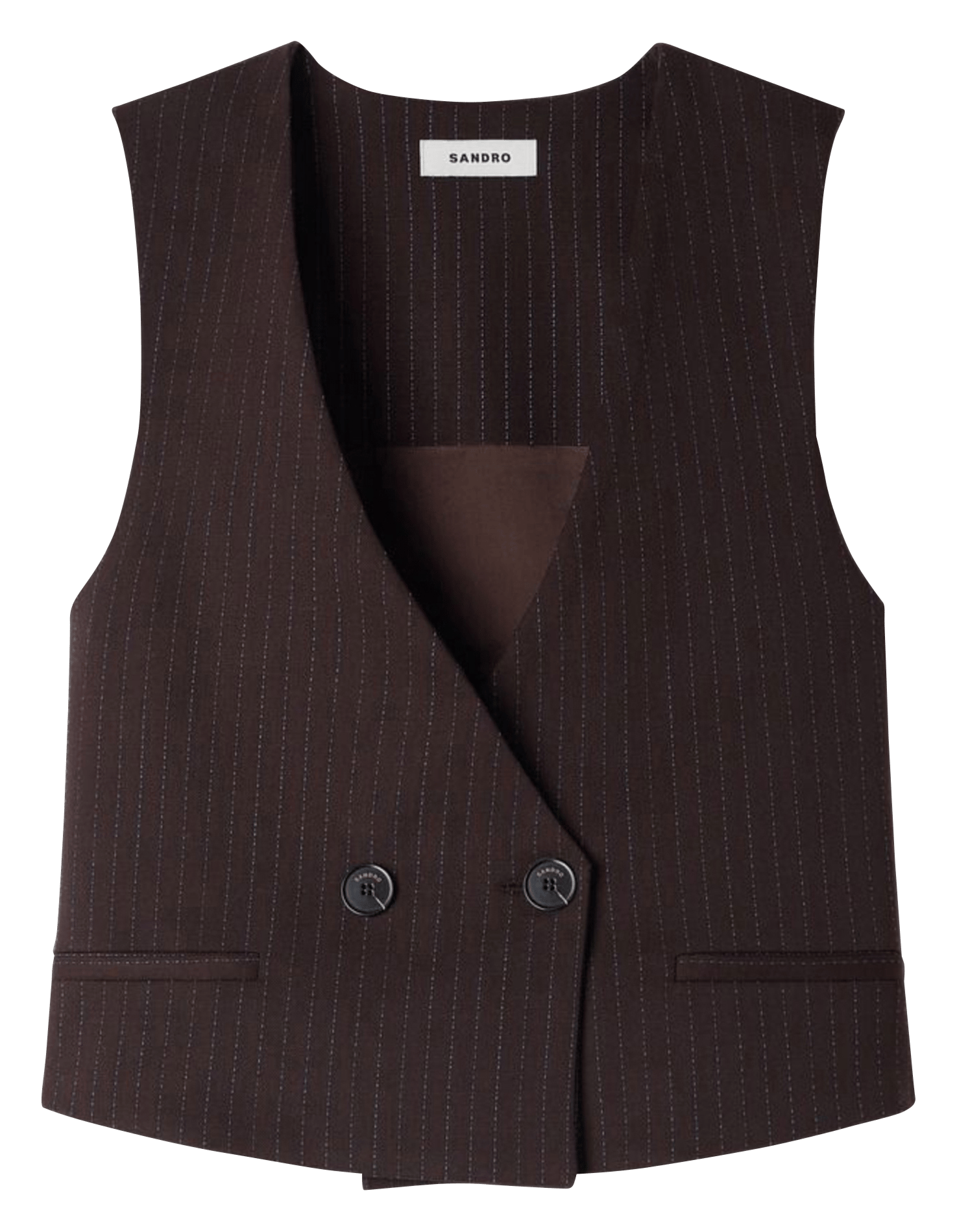 Gilet droit court SANDRO Marron