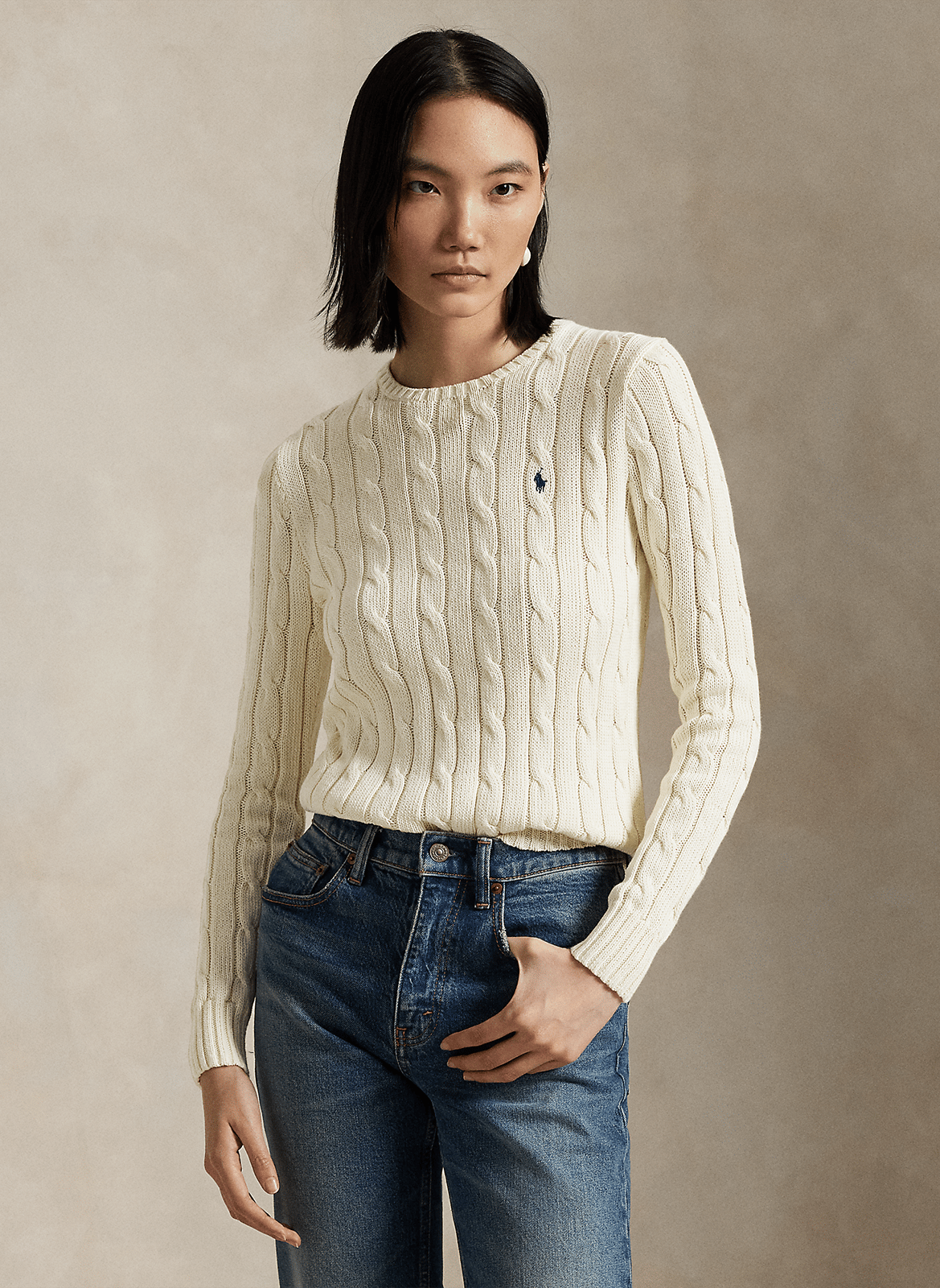 Round-neck wool- and cashmere-blend sweater POLO RALPH LAUREN