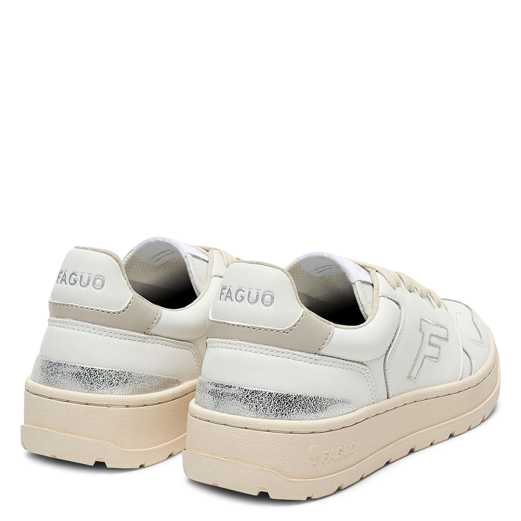 Baskets à lacets en cuir FAGUO Blanc
