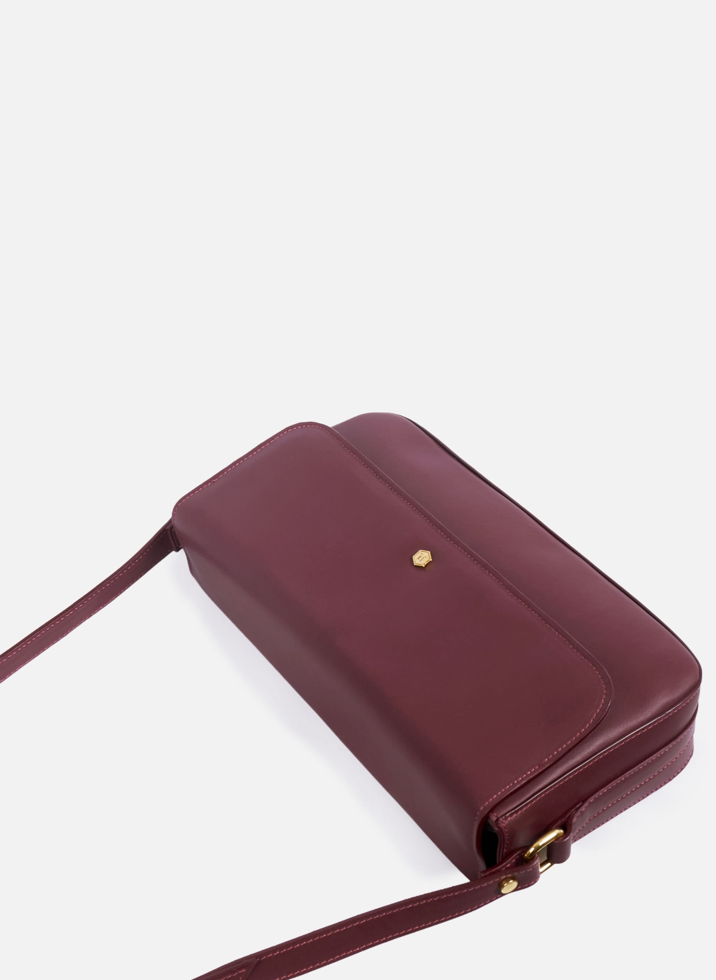 Hortense leather baguette bag JULES & JENN Red