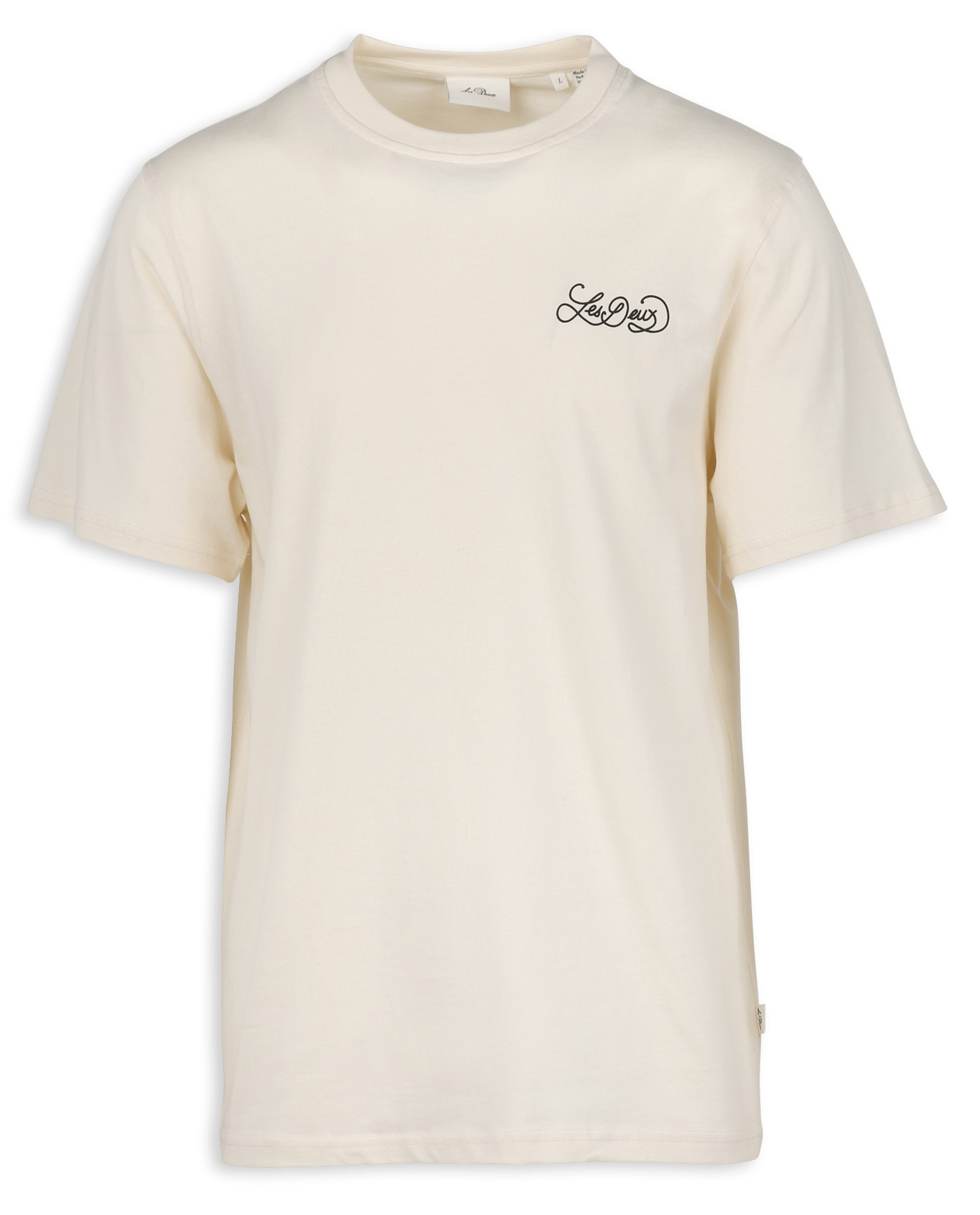 Recht T-shirt van biokatoen met ronde hals en zeefdruk LES DEUX Beige