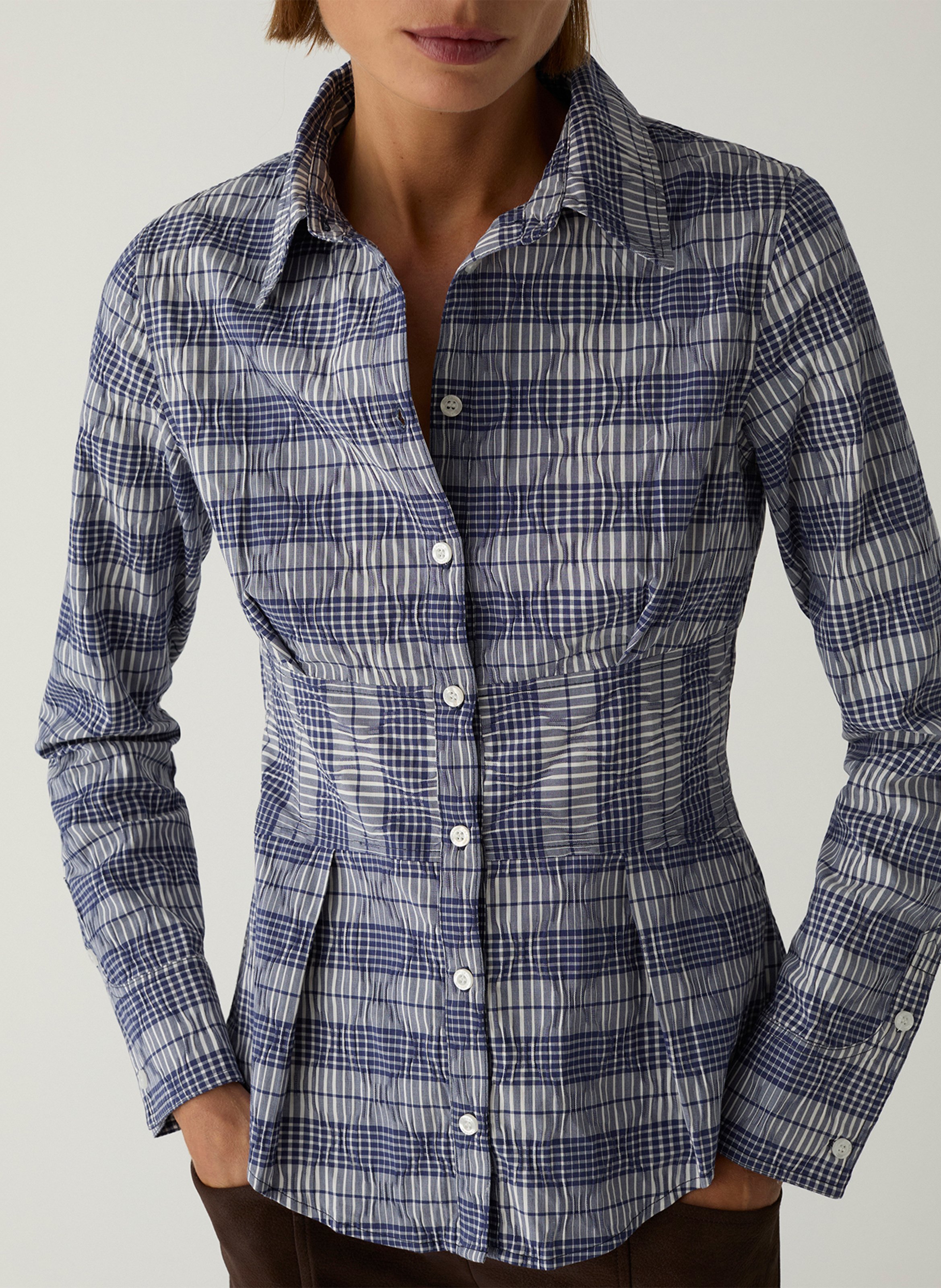Cotton-blend shirt with classic collar LAAGAM Blue