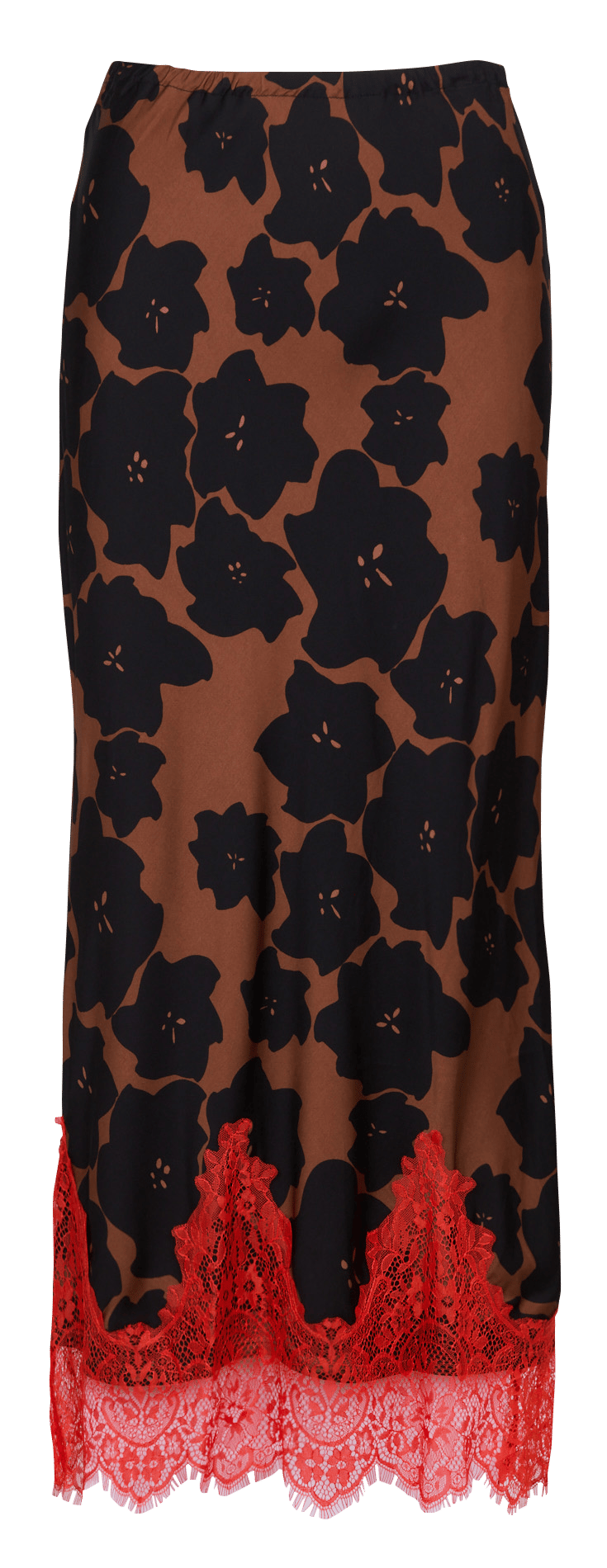Long straight printed skirt NEVER FULLY DRESSED Brown