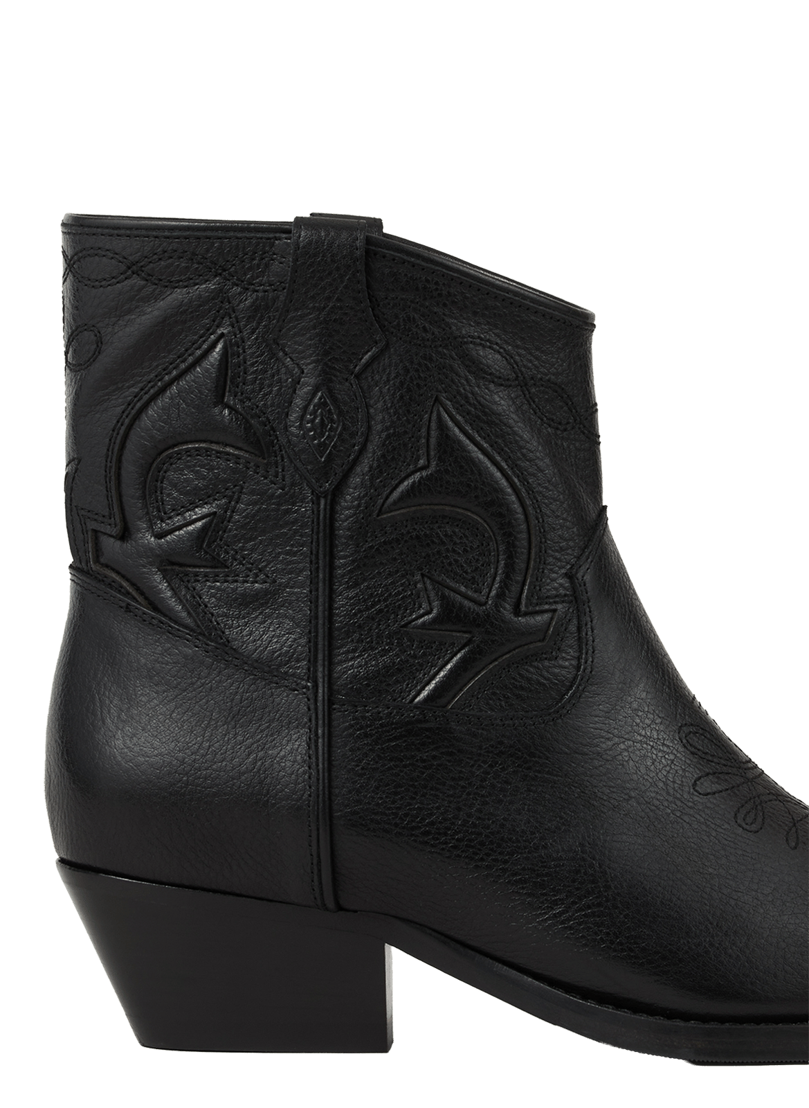 Bottines en cuir grainé BA&SH Noir