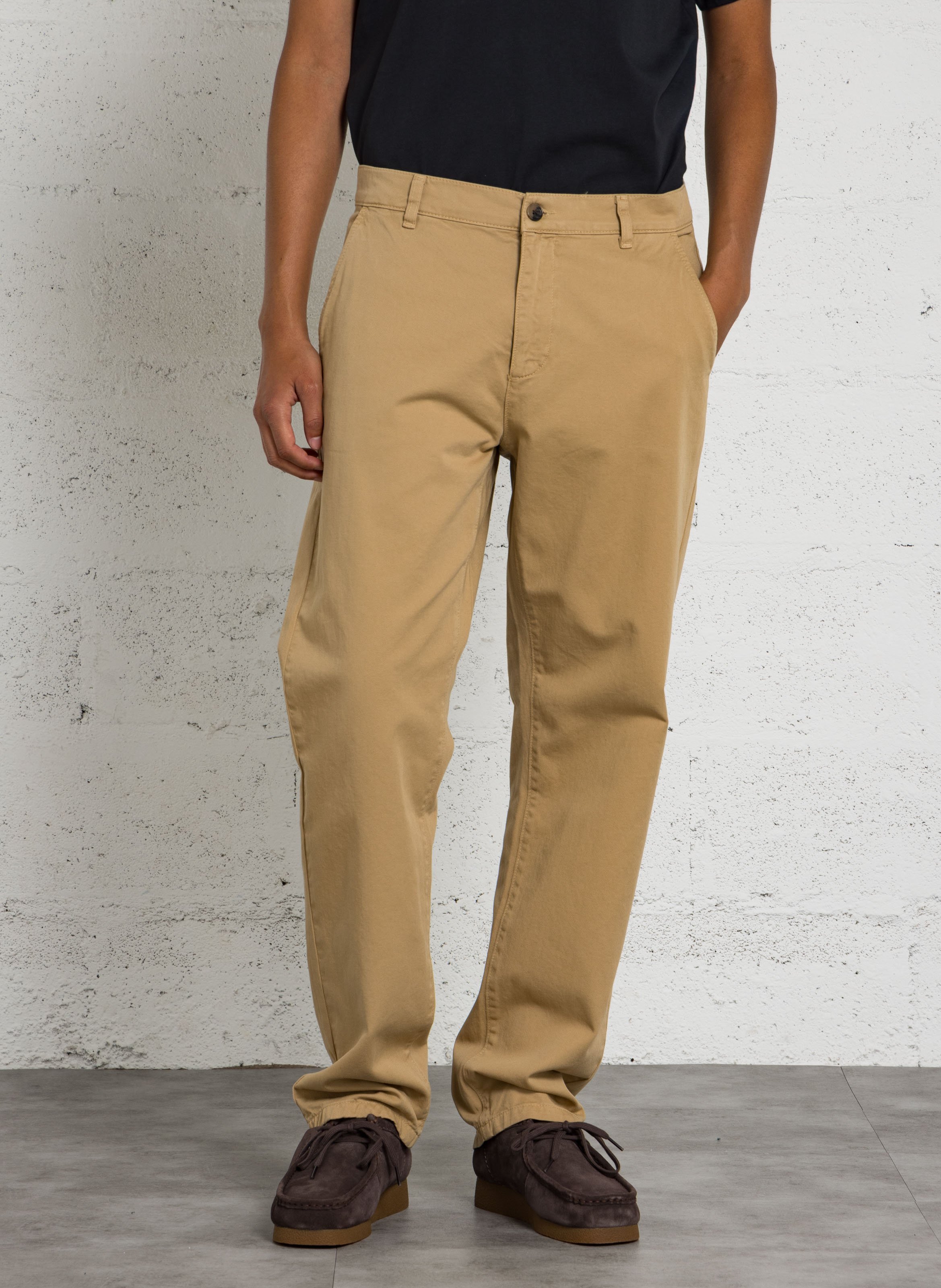 Pantalon droit en coton LES DEUX Beige