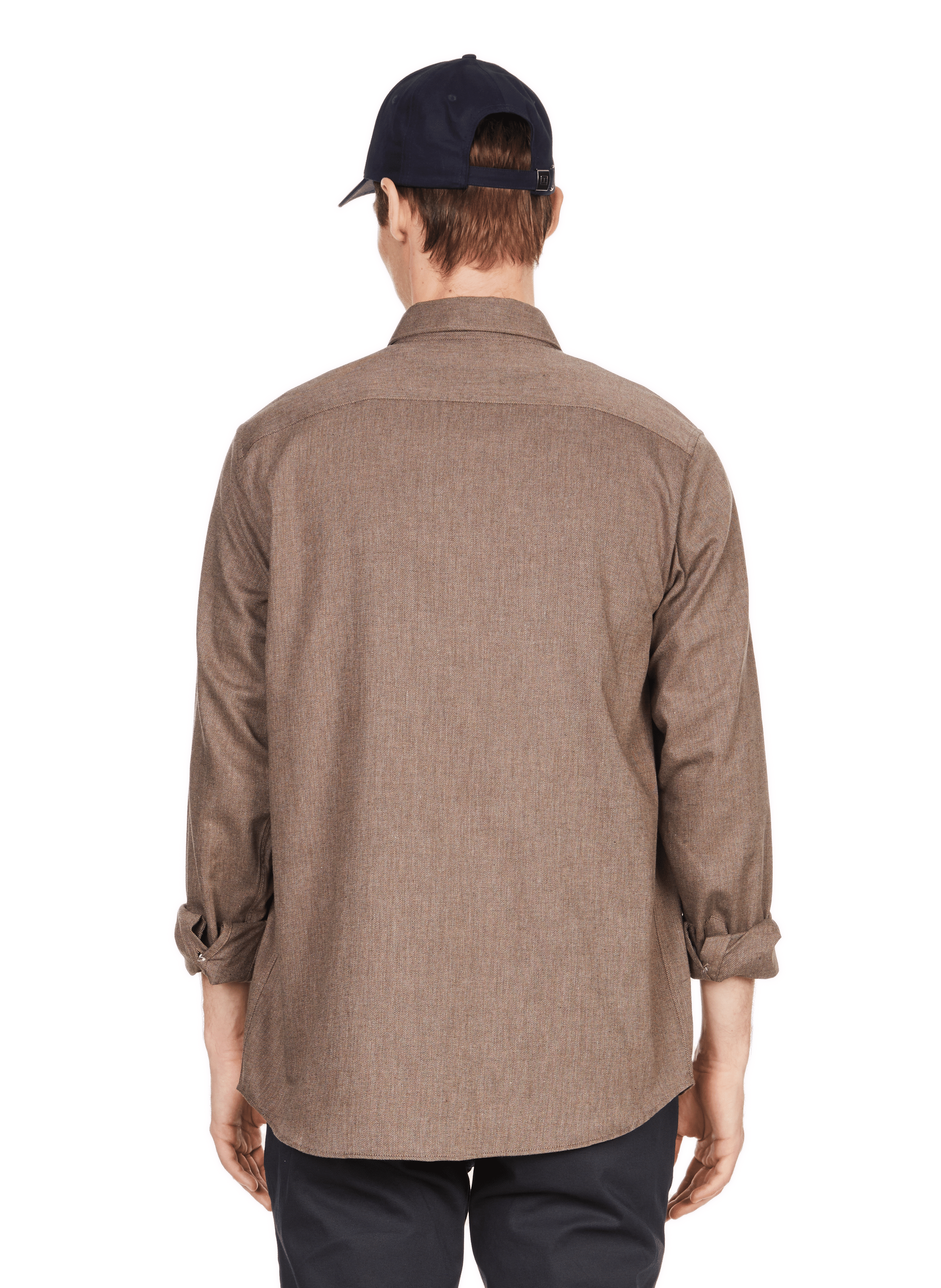Straight-cut ribbed cotton shirt AU PRINTEMPS PARIS Brown