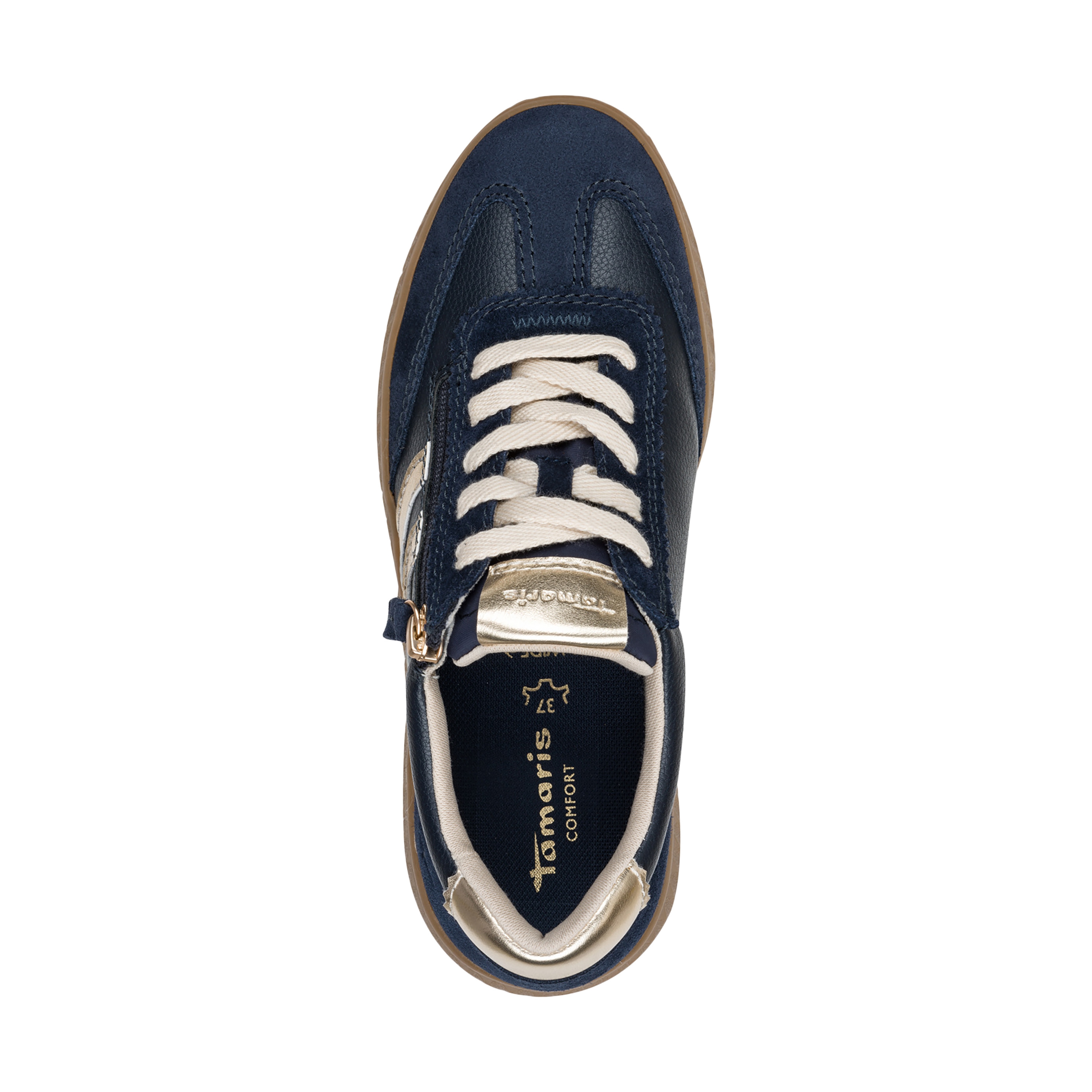 Leather trainers TAMARIS Blue