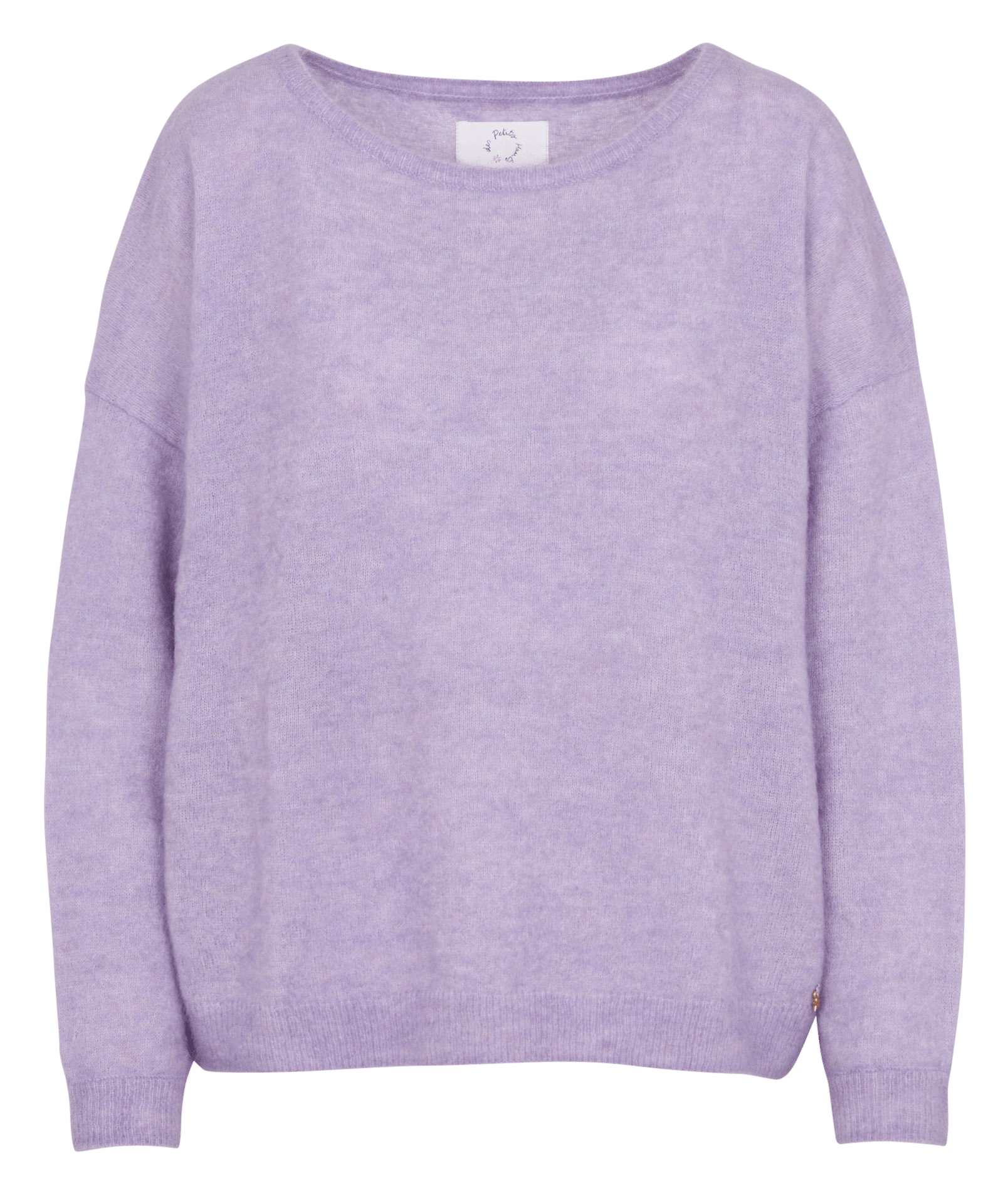 Pull ample col rond en laine mélangée DES PETITS HAUTS Violet