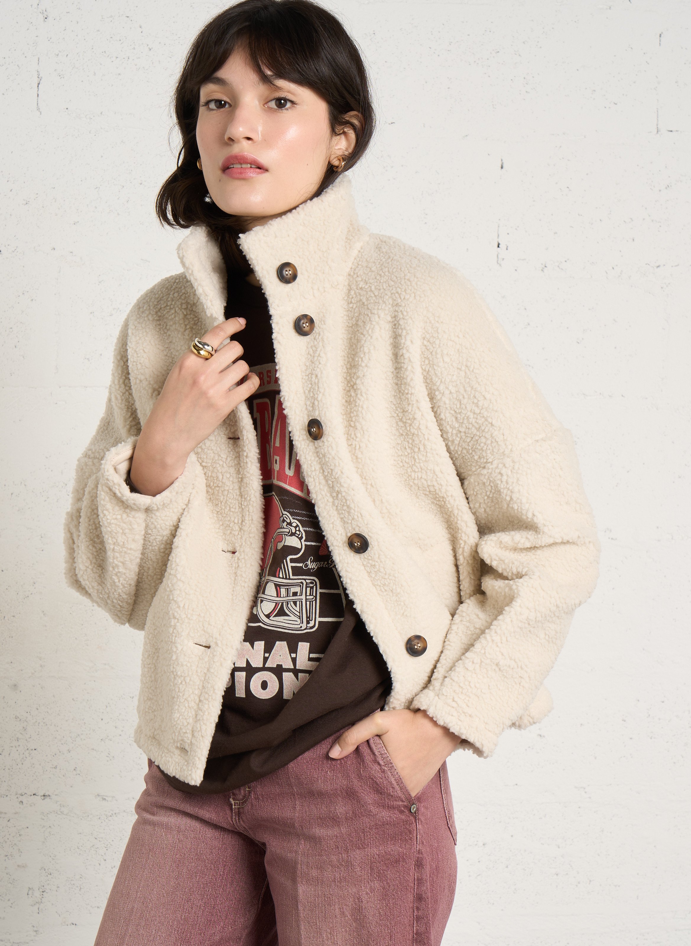 Oversized faux fur-effect jacket HARTFORD