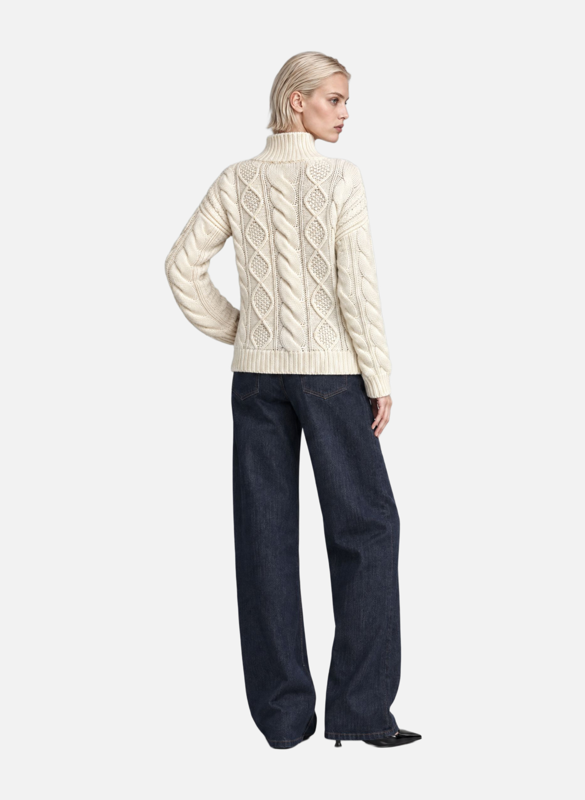 Merino wool twisted knit sweater THE KOOPLES Beige