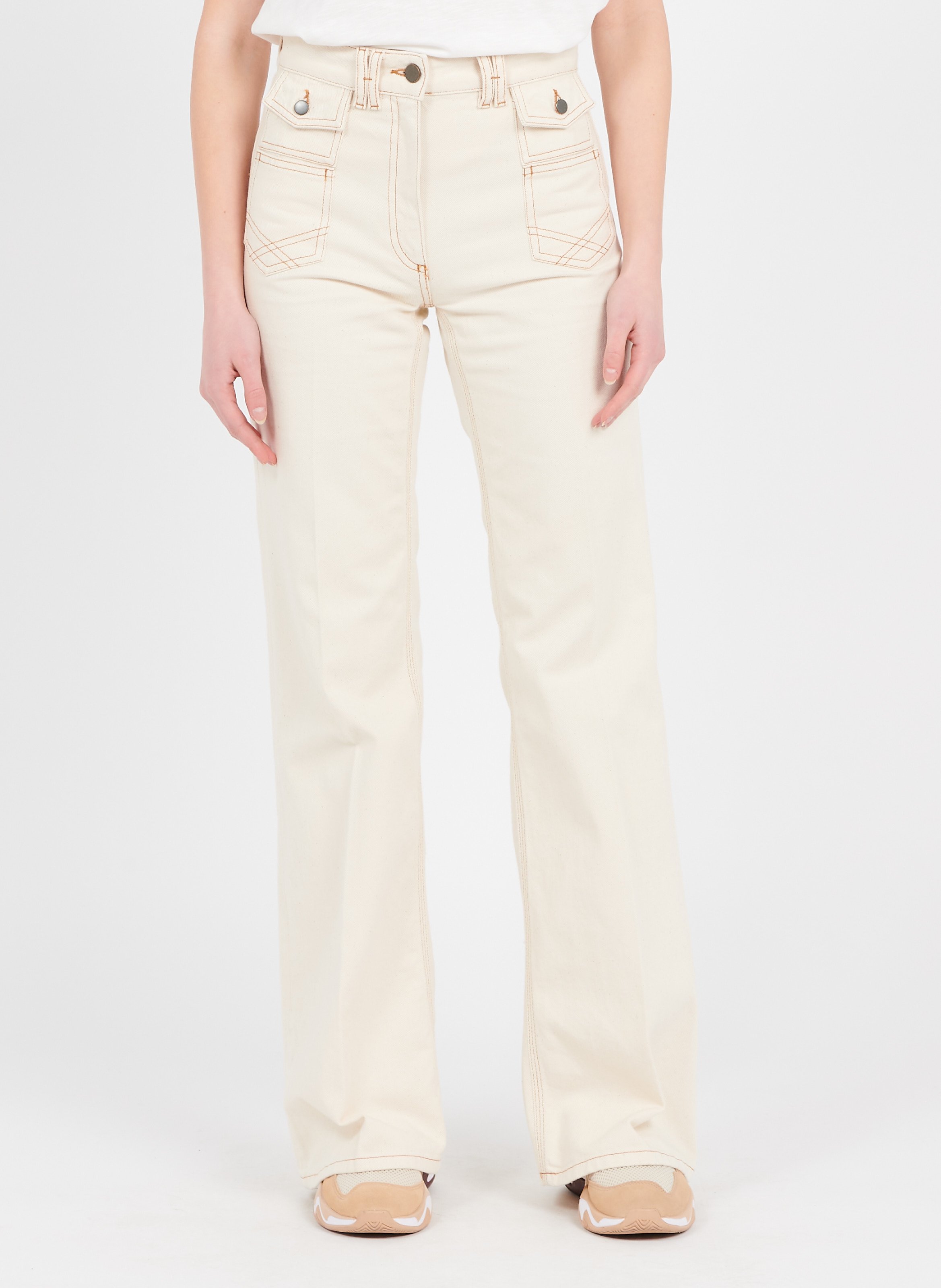 Jean flare taille haute GERARD DAREL Beige