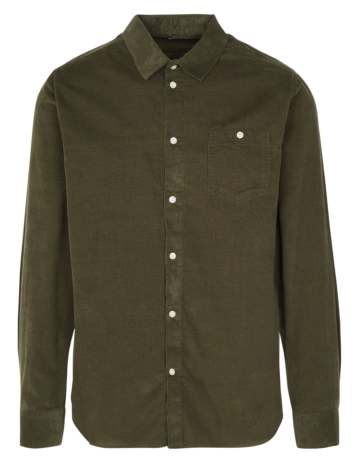 Slimfit Velvet Shirt With Classic Collar Forest Night Knowledge Cotton