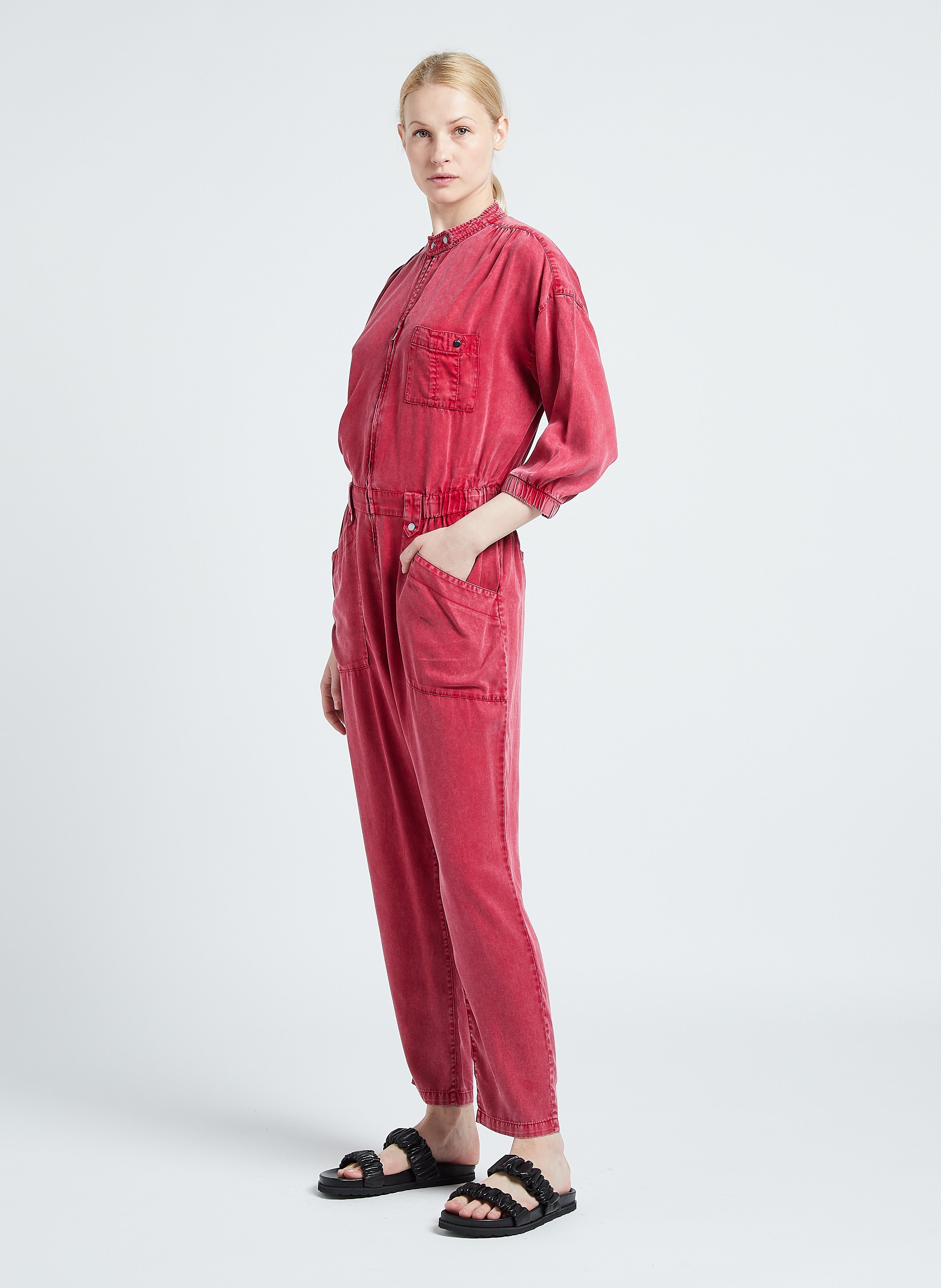 Soepelvallende Jumpsuit Met Rits Rouge Delave Ikks Dames Place des Tendances