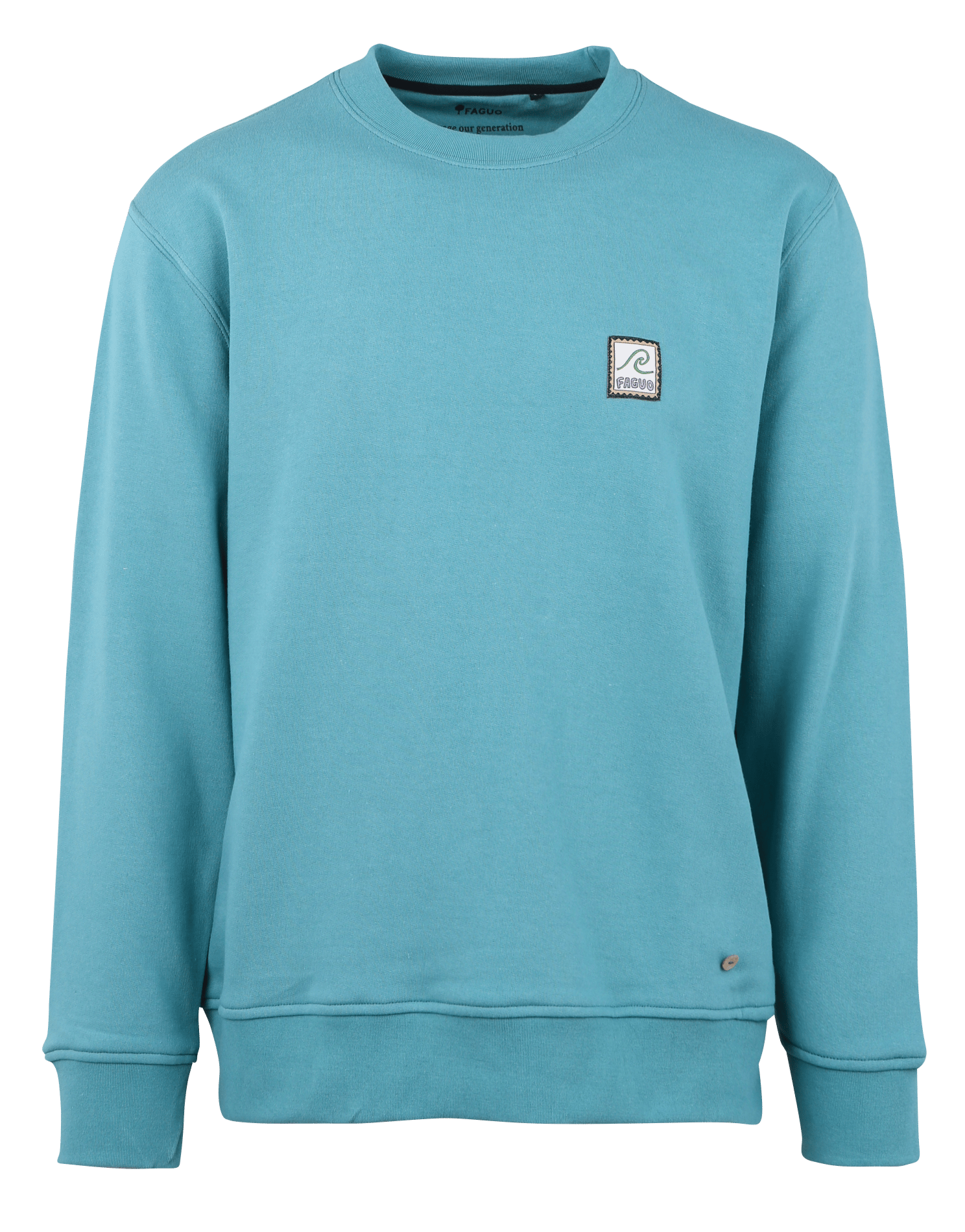 Sweat col rond en coton recyclé BleuFAGUO