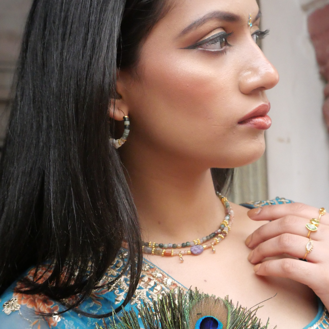 Moonstone earrings GINANDGER Blue