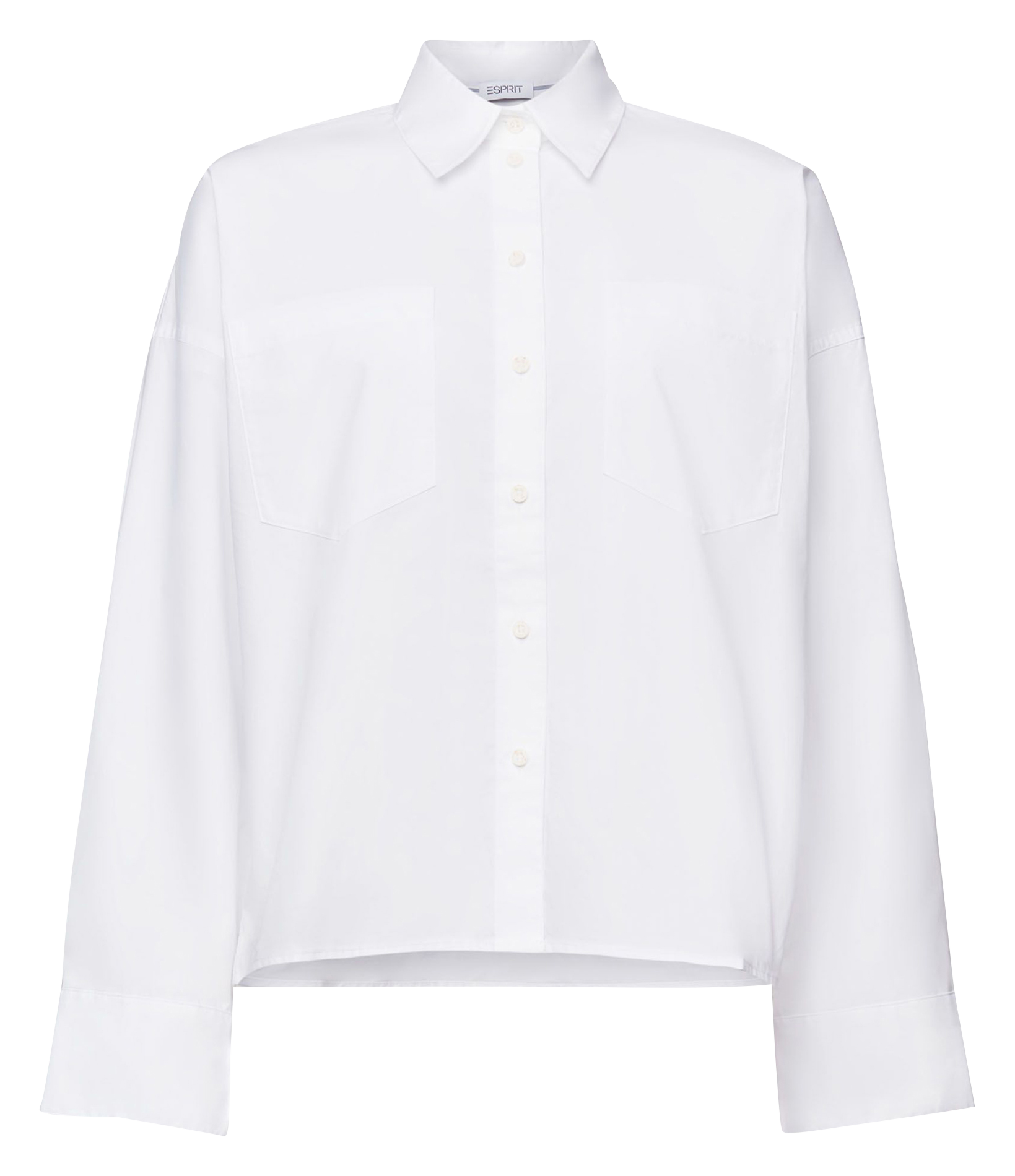 Chemise ample col classique en coton mélangé ESPRIT Blanc
