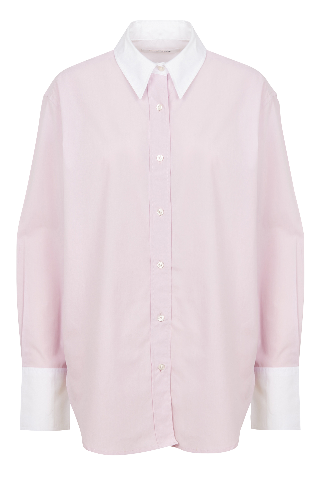 Organic cotton shirt with classic collar SAMSOE SAMSOE Purple