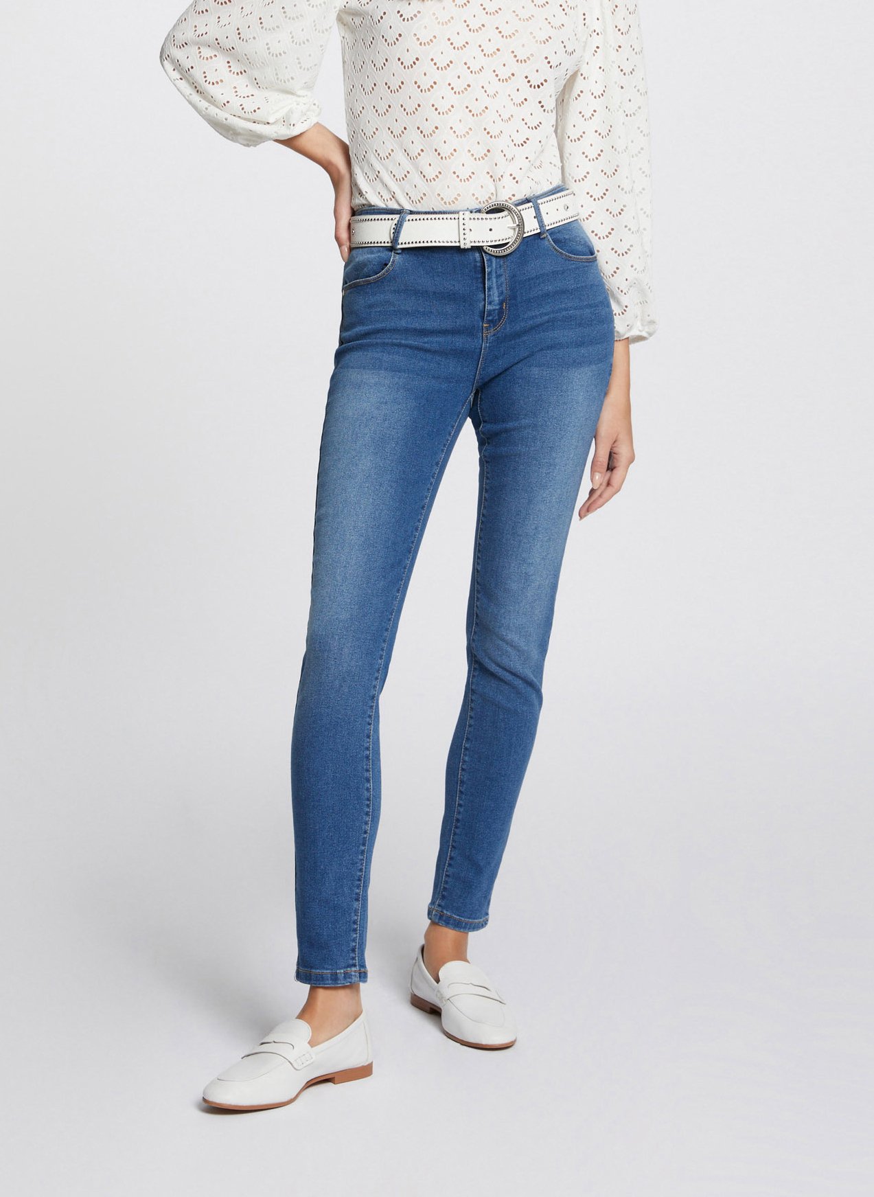 Jean slim-fit brut en coton mélangé MORGAN