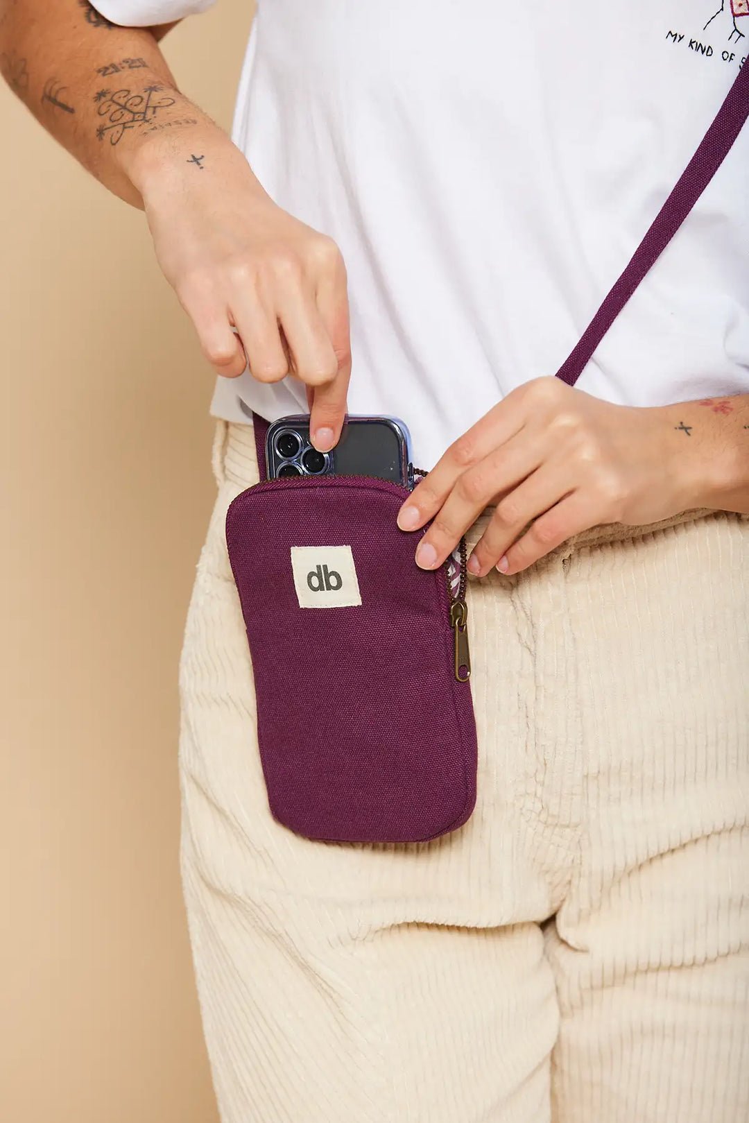 Cotton phone pouch Purple