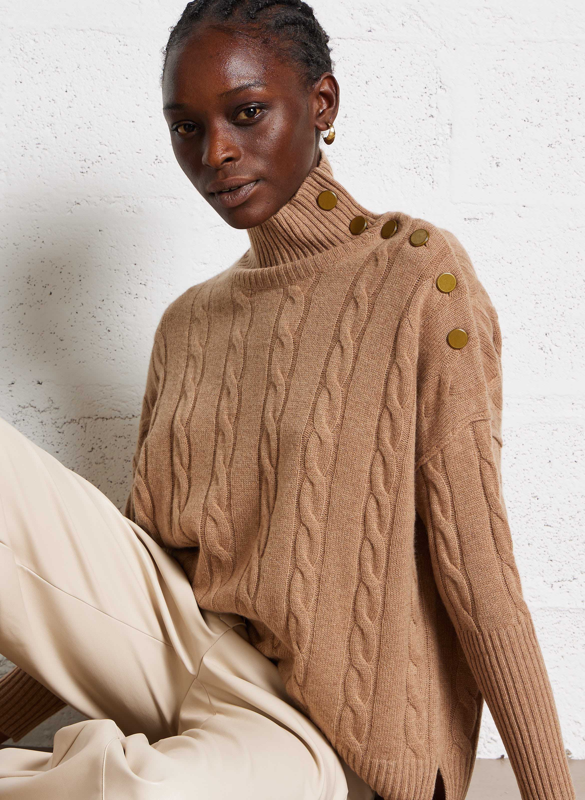 Gilet Lavorato A Maglia Scollo A V Gilet A Collo Alto Lavorato A Maglia Da Donna Pullover Ampio E Comodo Maglione Di Cashmere Maglioni Senza Maniche Acquista In Modo Economico - Spedizione