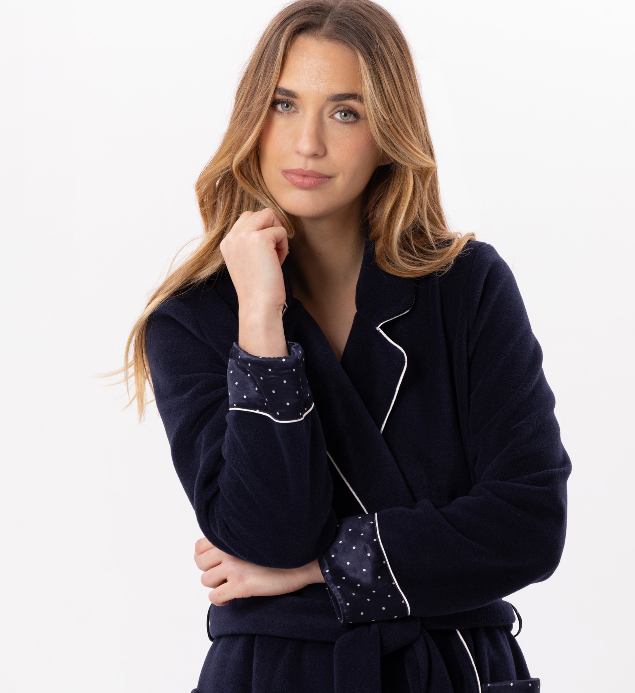 Fleece bathrobe LE CHAT Blue