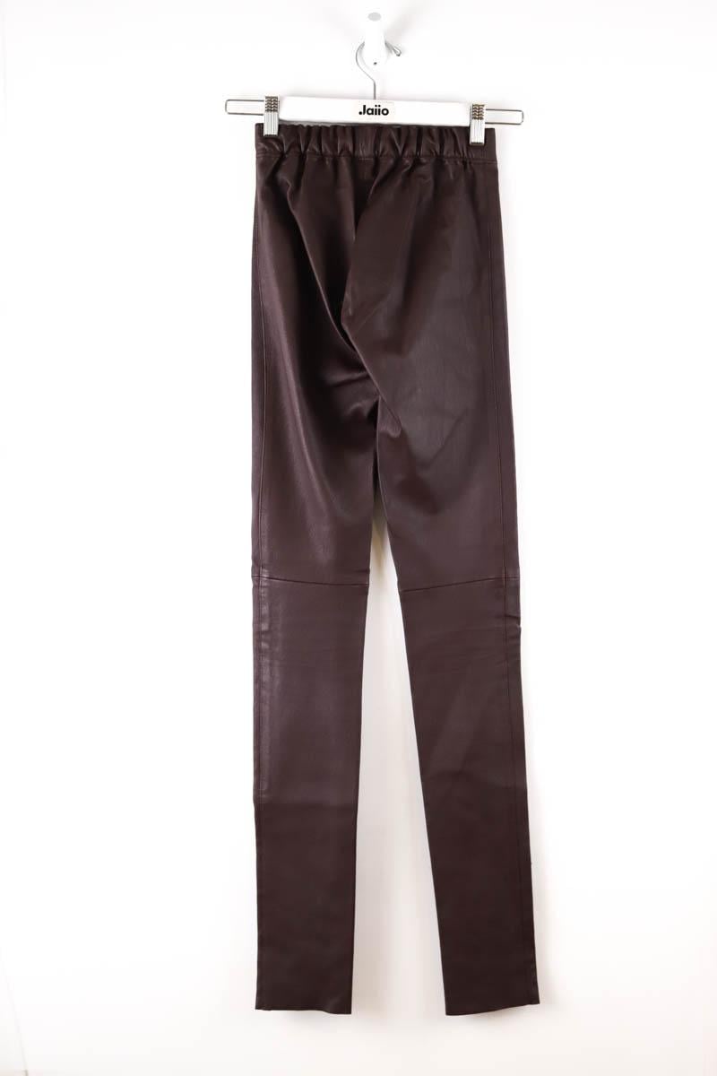 Slim leather pants JOSEPH - Seconde Main Brown