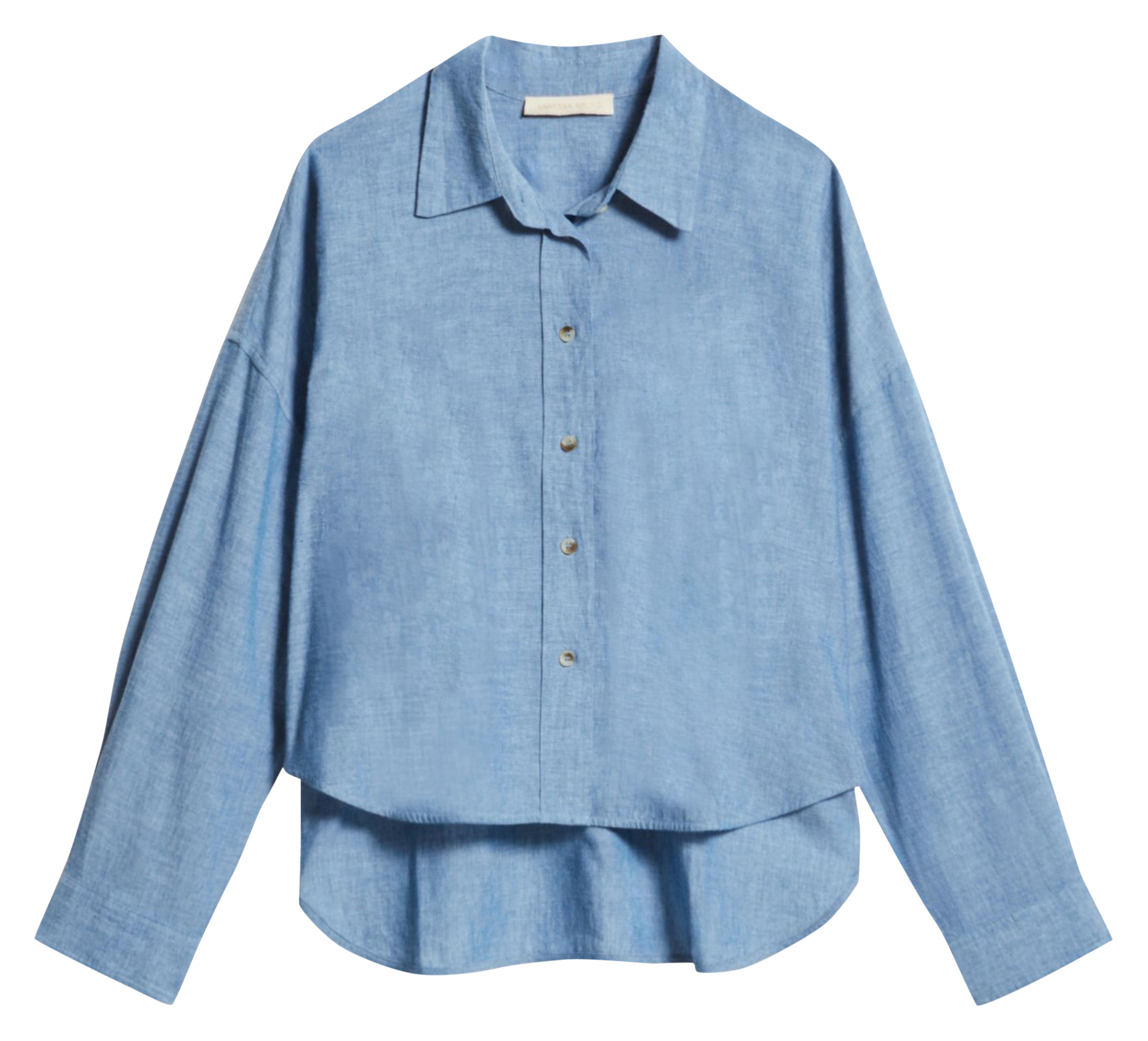 Oversized deconstructed cotton shirt Blue