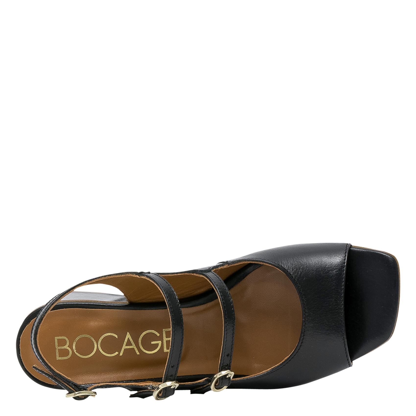 Flache Leder-Mules BOCAGE Schwarz