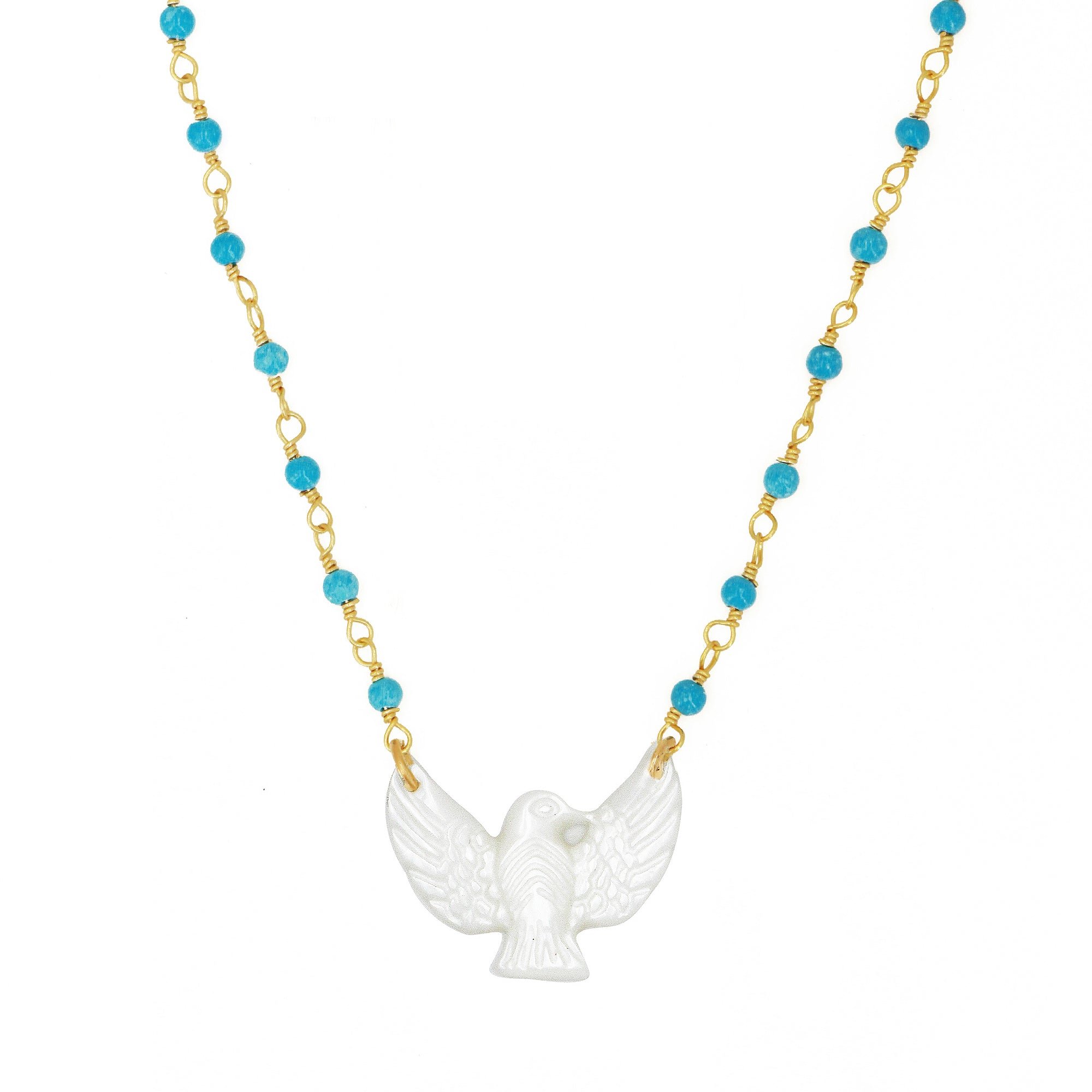 Necklace gold plated  colomba NILAI White