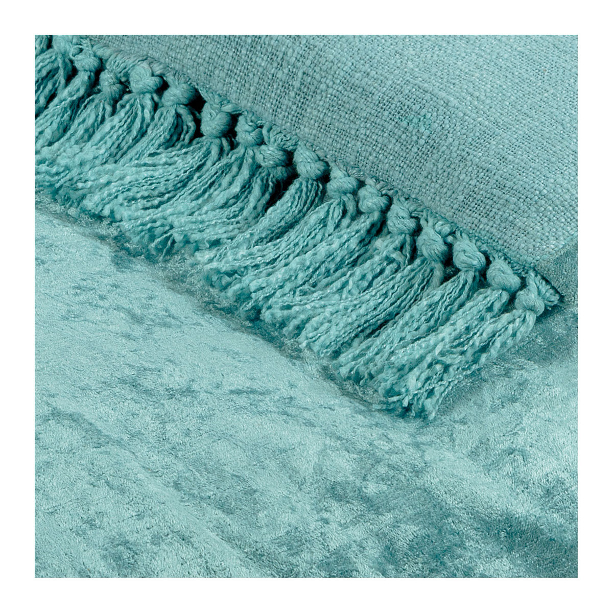 Futon en velours irisé BLANC D'IVOIRE Bleu