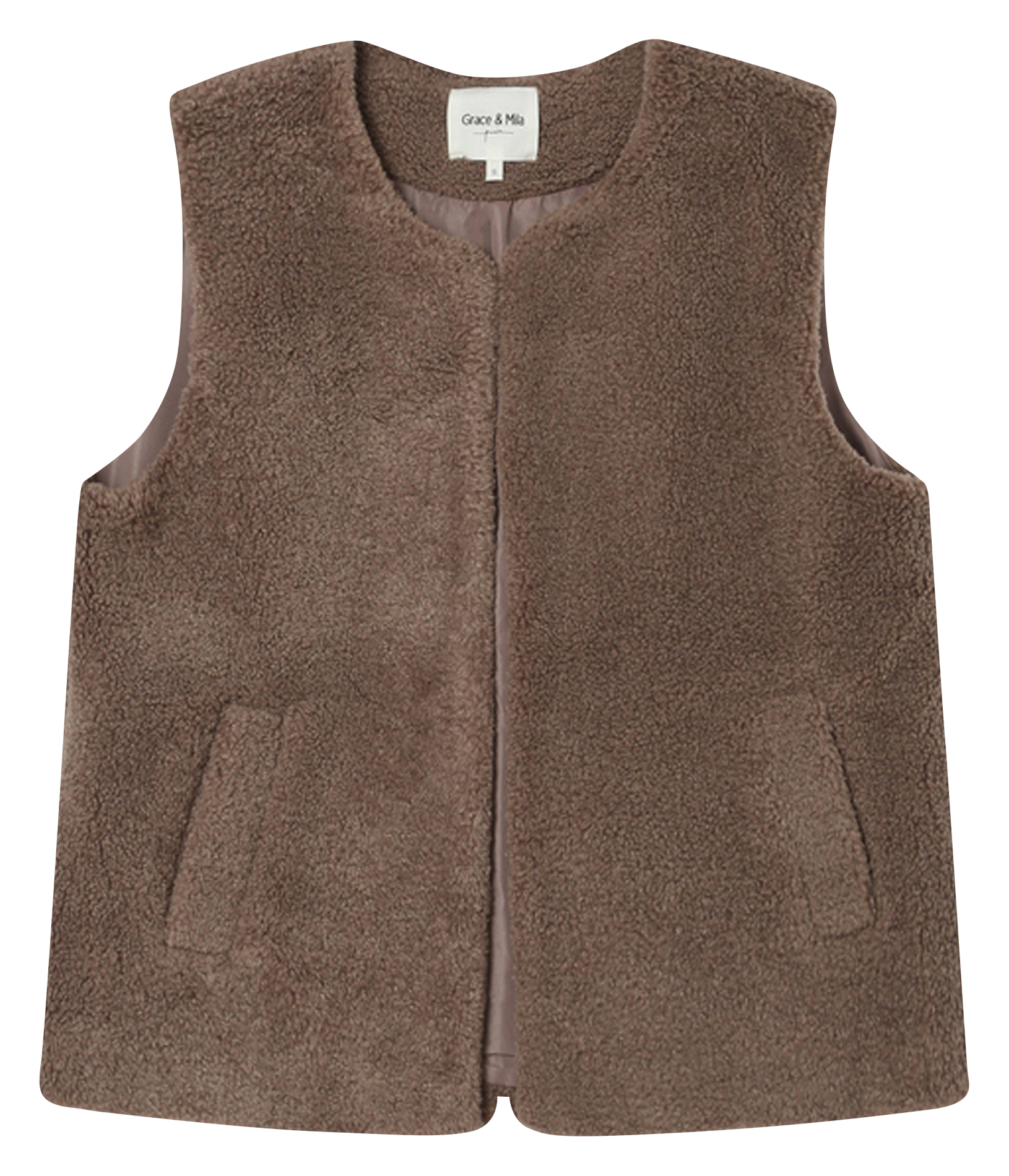 Sleeveless faux fur vest GRACE ET MILA Brown