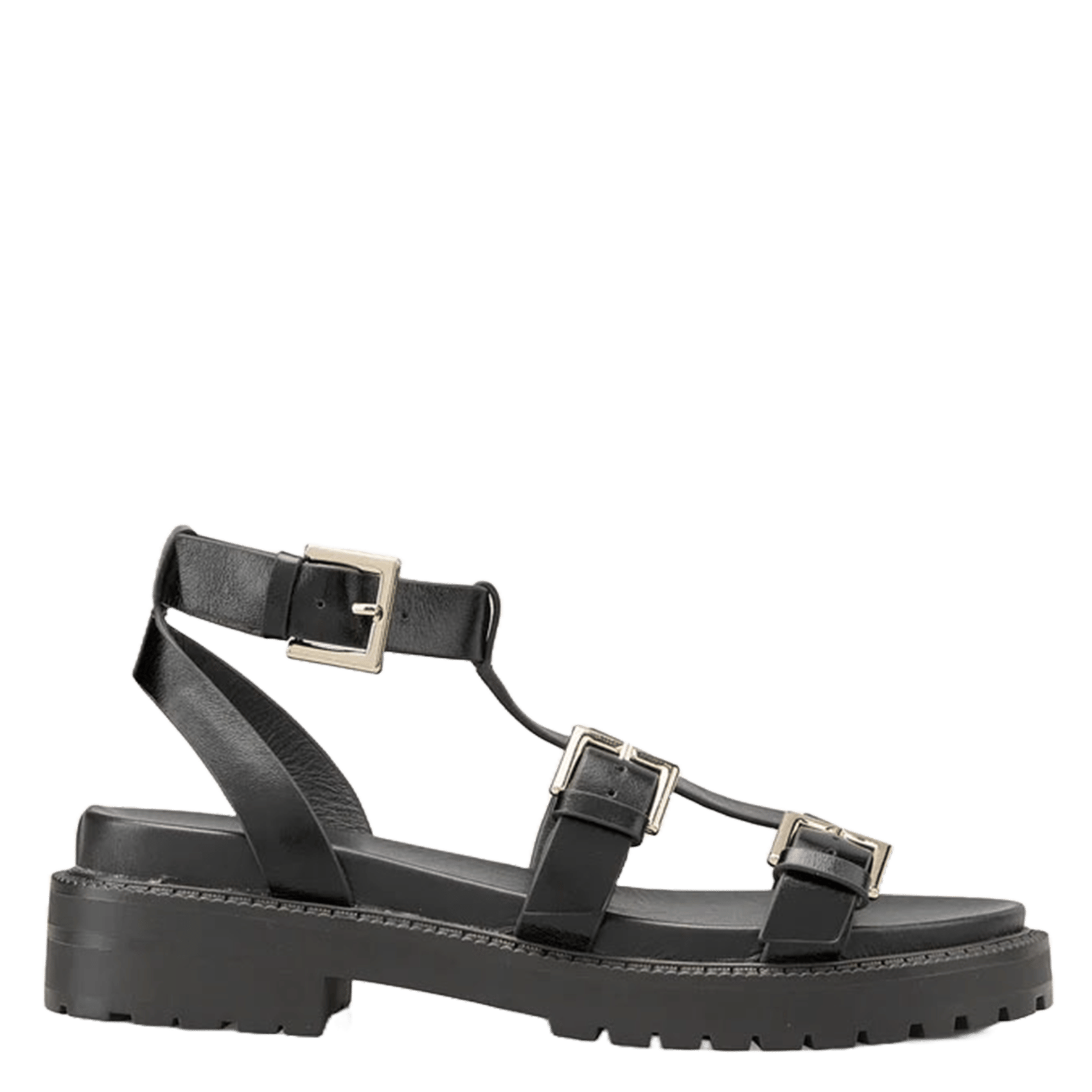 Avarca Berlin - Flache Ledersandalen mit Samt COSMOPARIS Schwarz